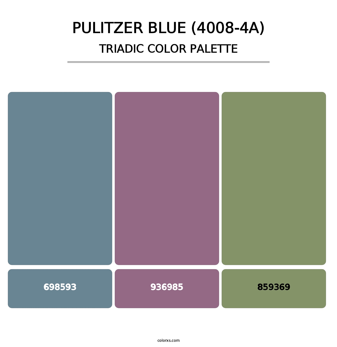 Pulitzer Blue (4008-4A) - Triadic Color Palette