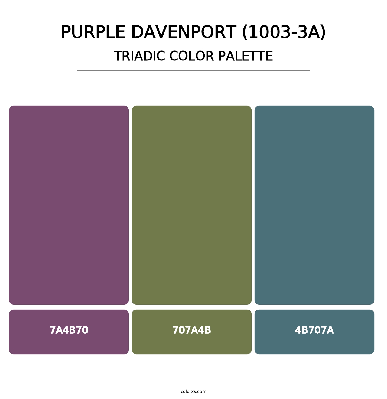 Purple Davenport (1003-3A) - Triadic Color Palette