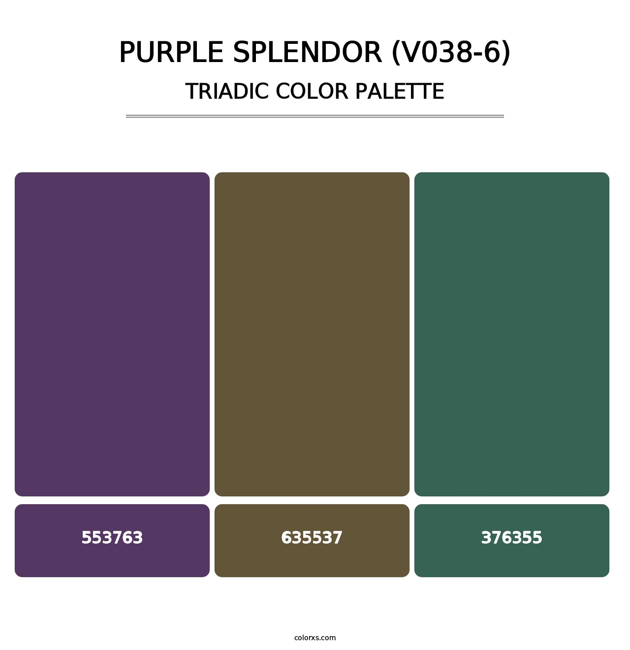 Purple Splendor (V038-6) - Triadic Color Palette