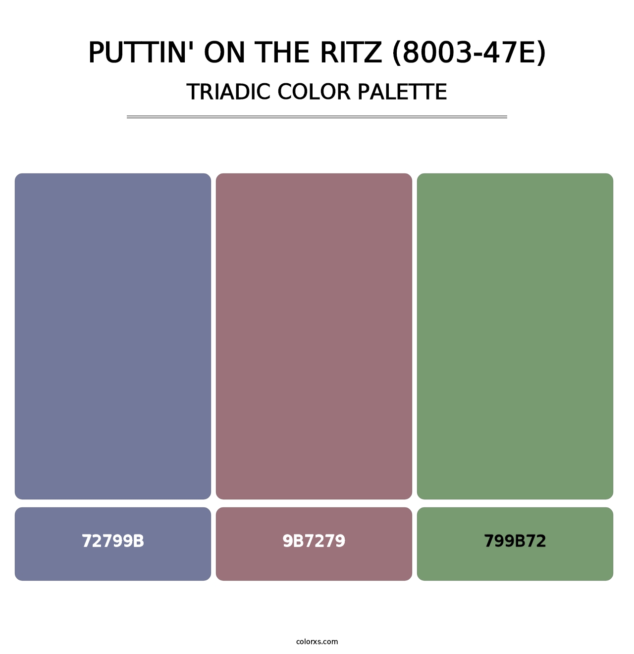 Puttin' on the Ritz (8003-47E) - Triadic Color Palette