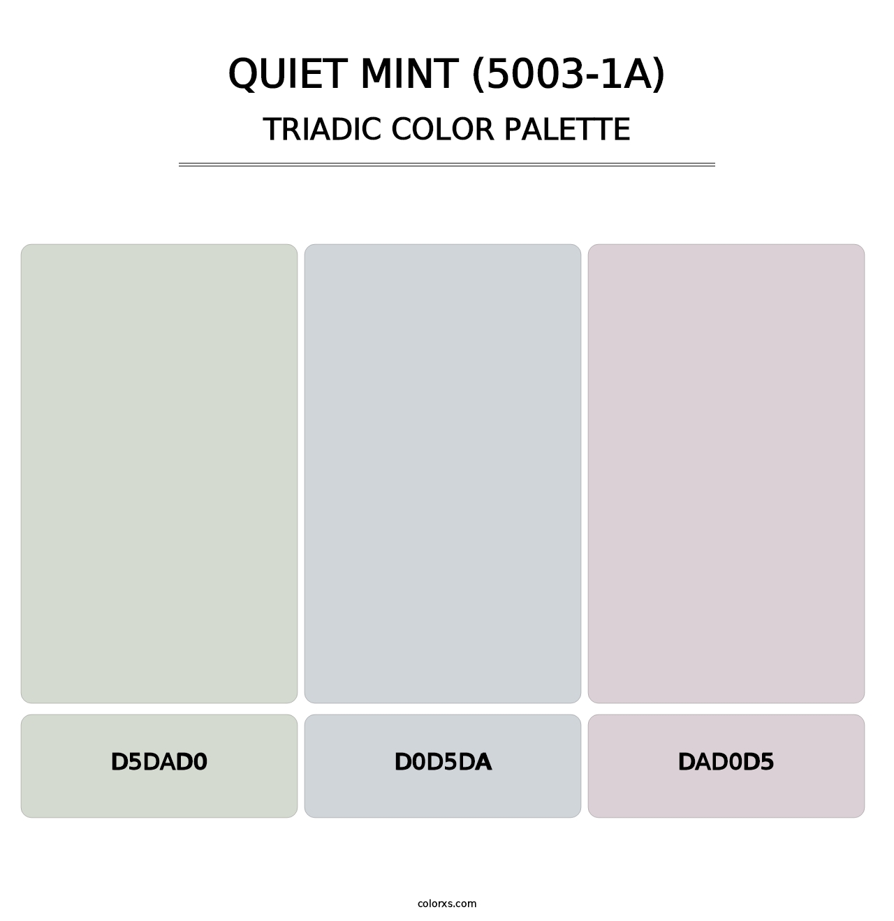 Quiet Mint (5003-1A) - Triadic Color Palette