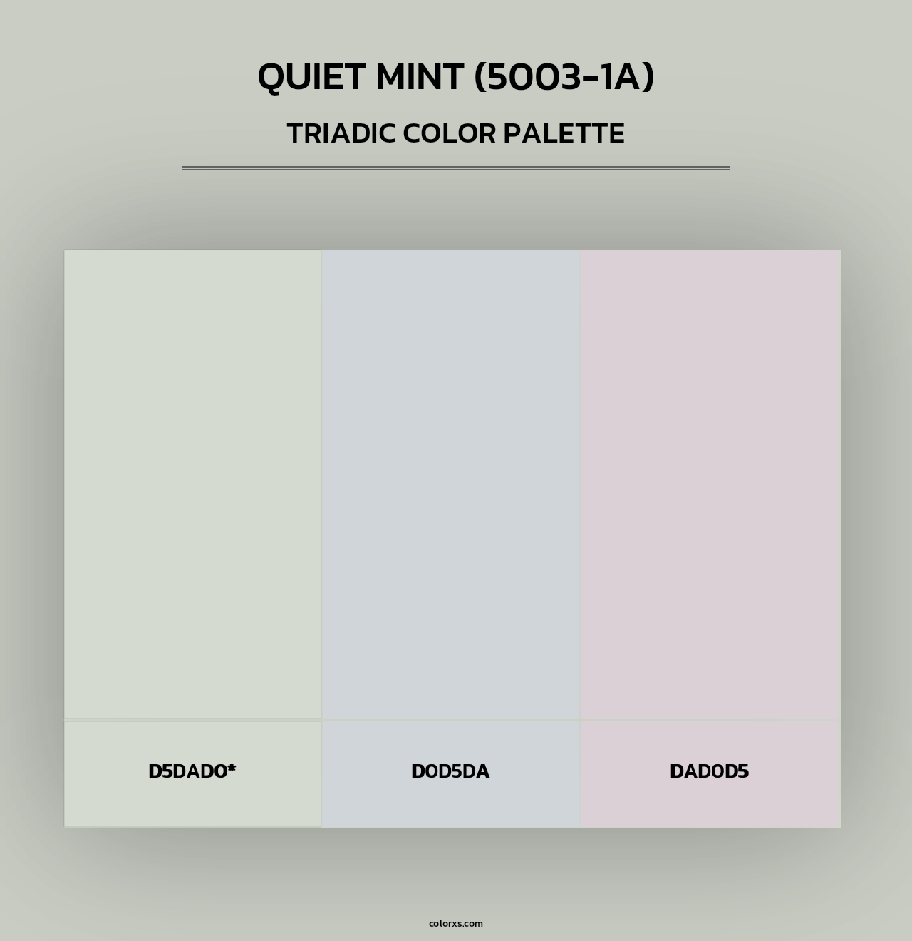 Quiet Mint (5003-1A) - Triadic Color Palette