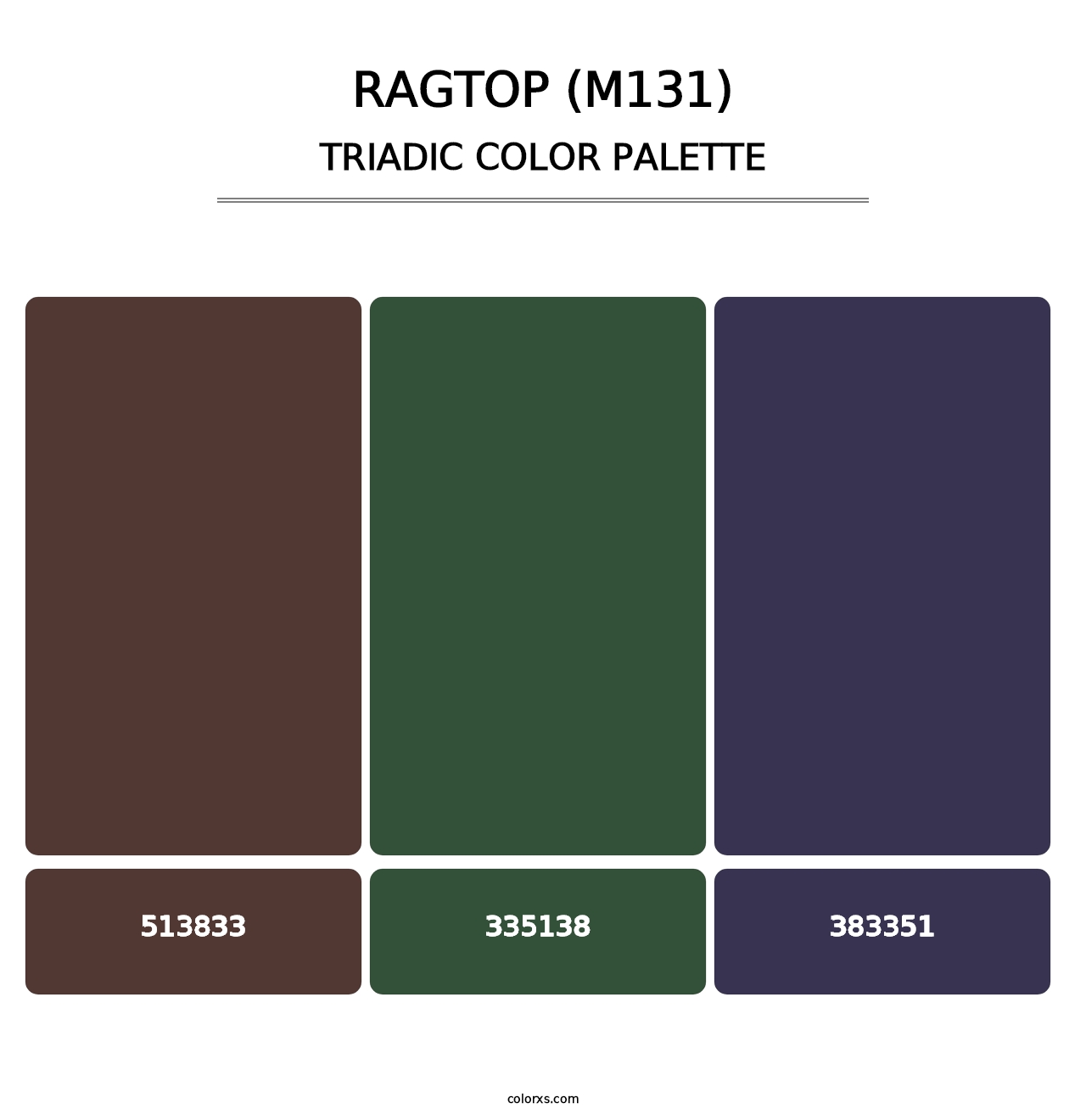 Ragtop (M131) - Triadic Color Palette