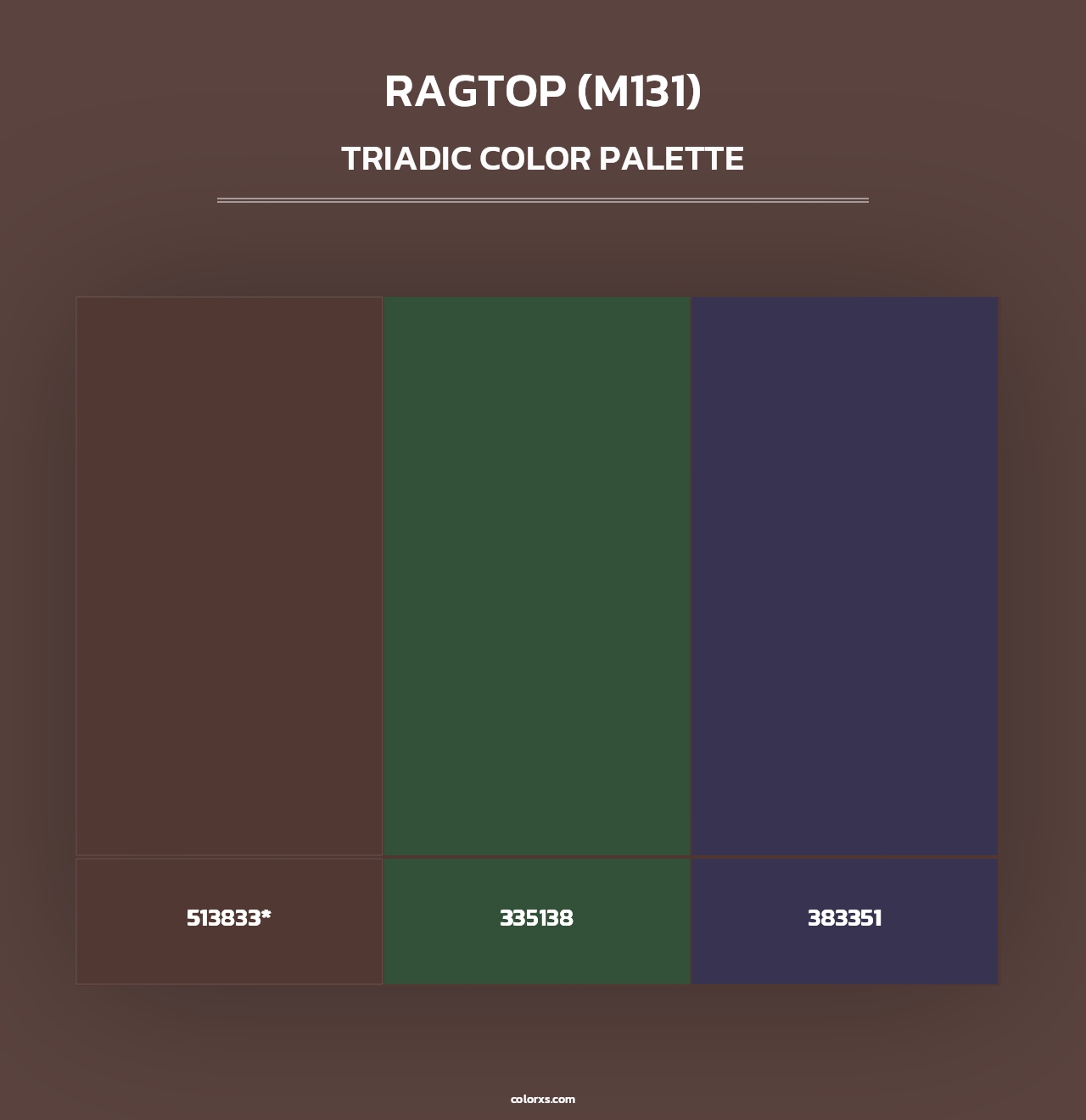Ragtop (M131) - Triadic Color Palette