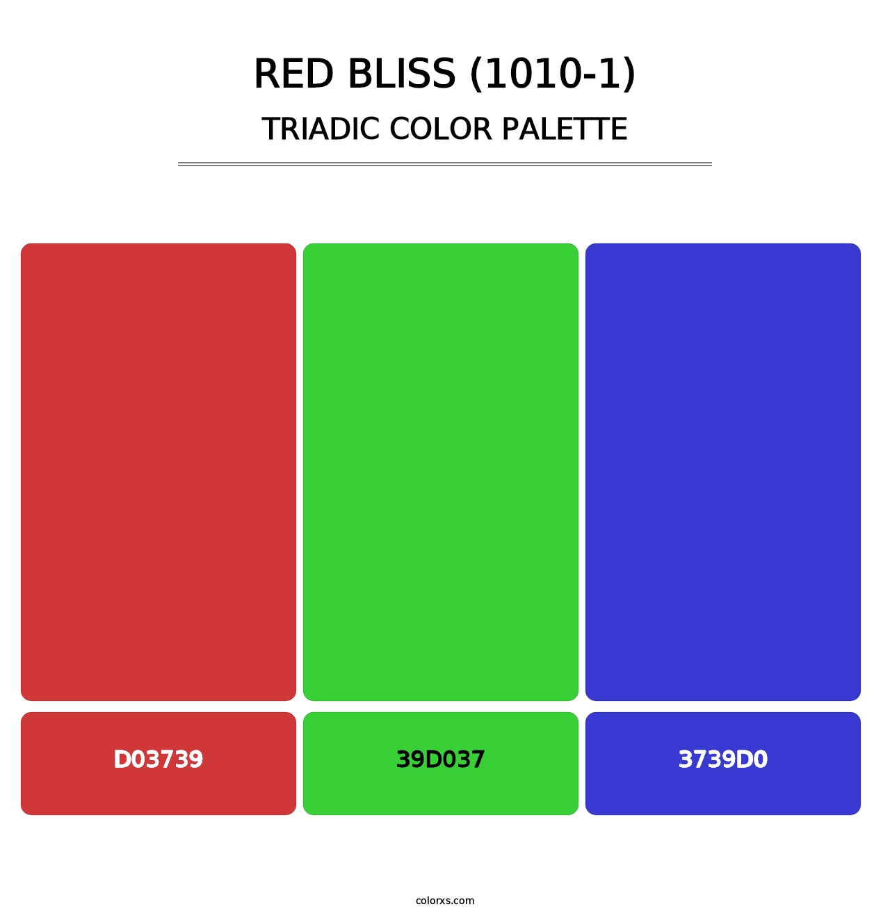 Red Bliss (1010-1) - Triadic Color Palette