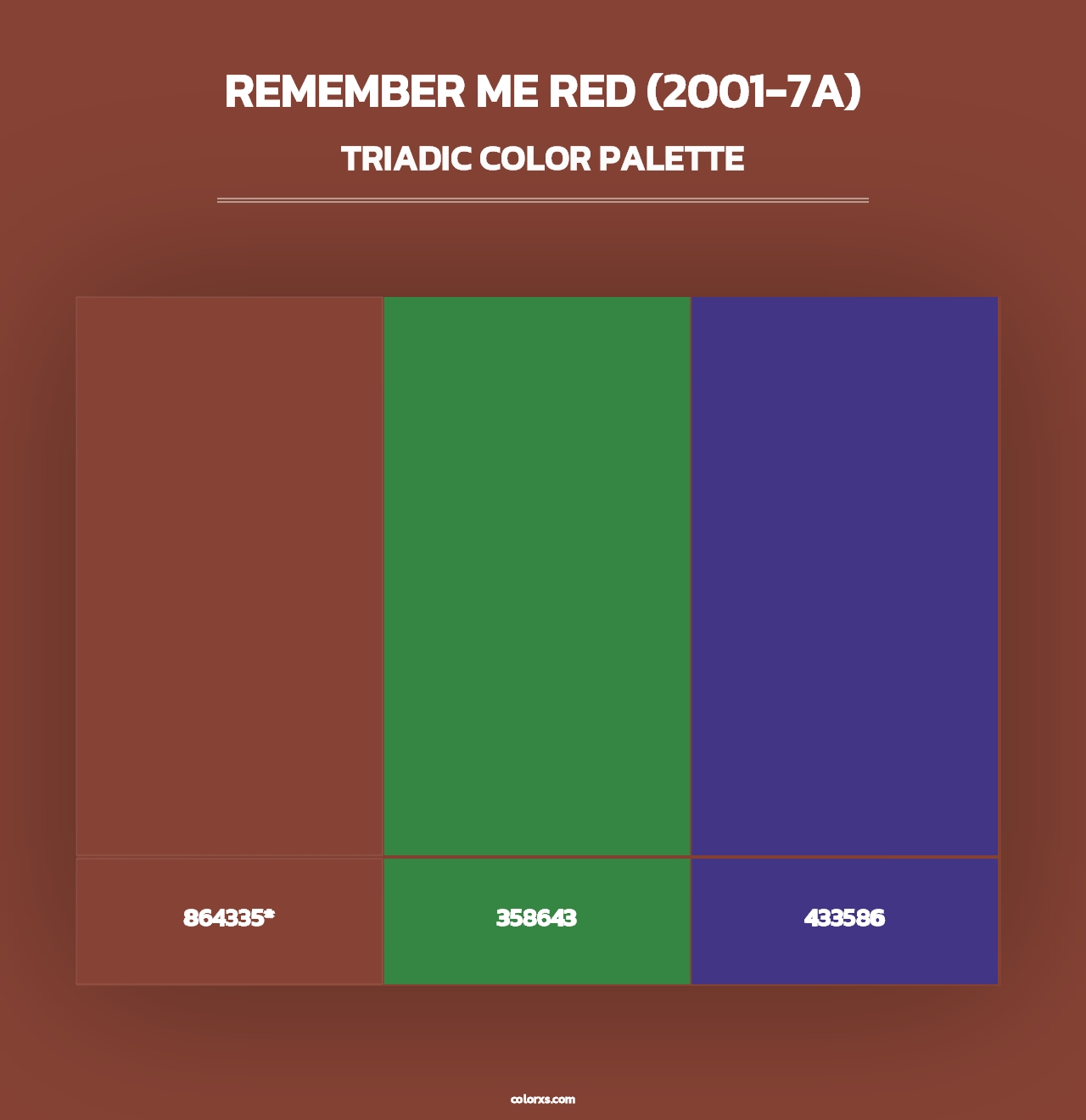 Remember Me Red (2001-7A) - Triadic Color Palette