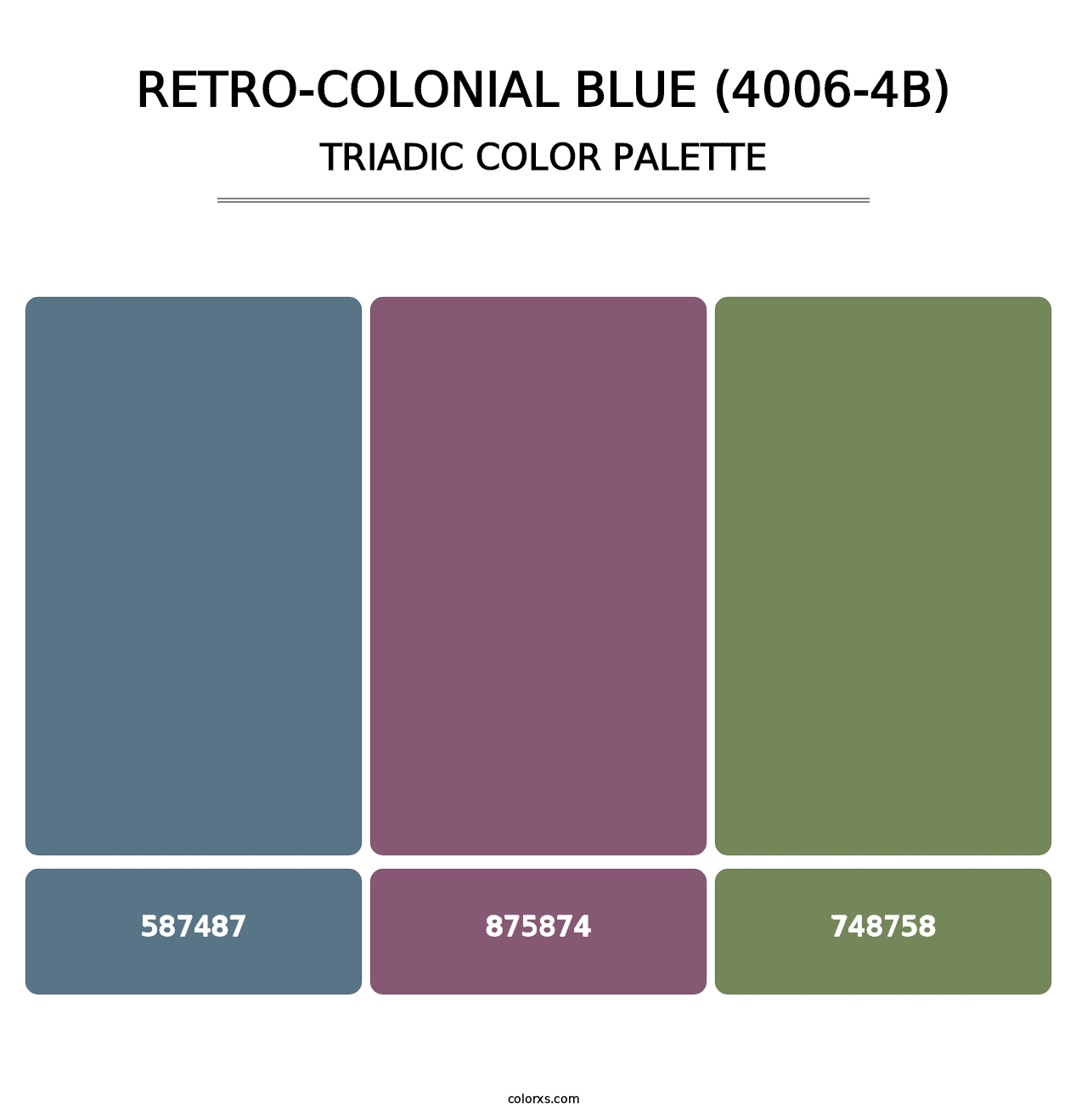 Retro-Colonial Blue (4006-4B) - Triadic Color Palette