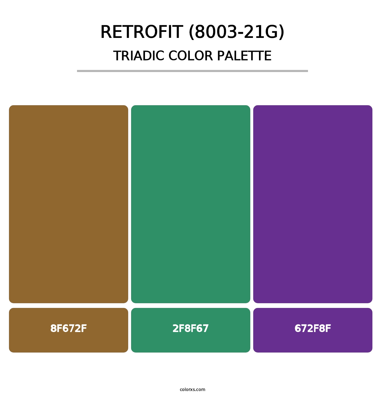 Retrofit (8003-21G) - Triadic Color Palette