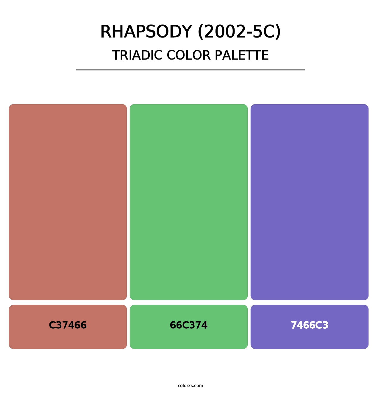 Rhapsody (2002-5C) - Triadic Color Palette