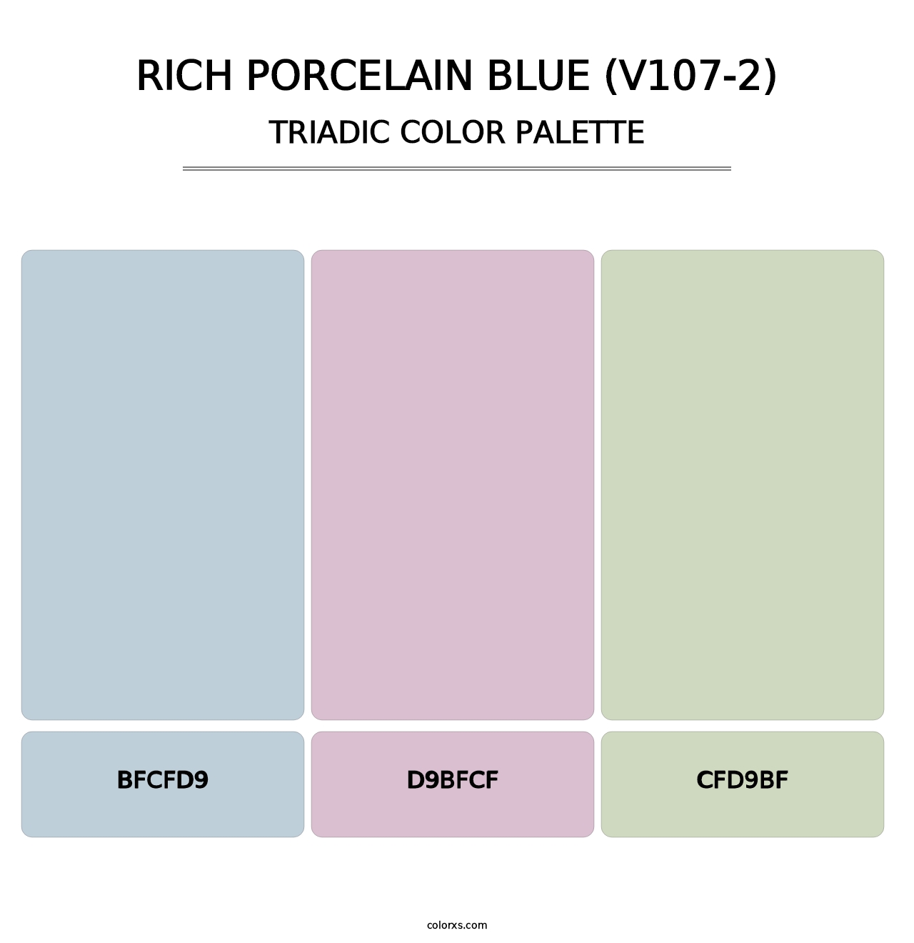 Rich Porcelain Blue (V107-2) - Triadic Color Palette