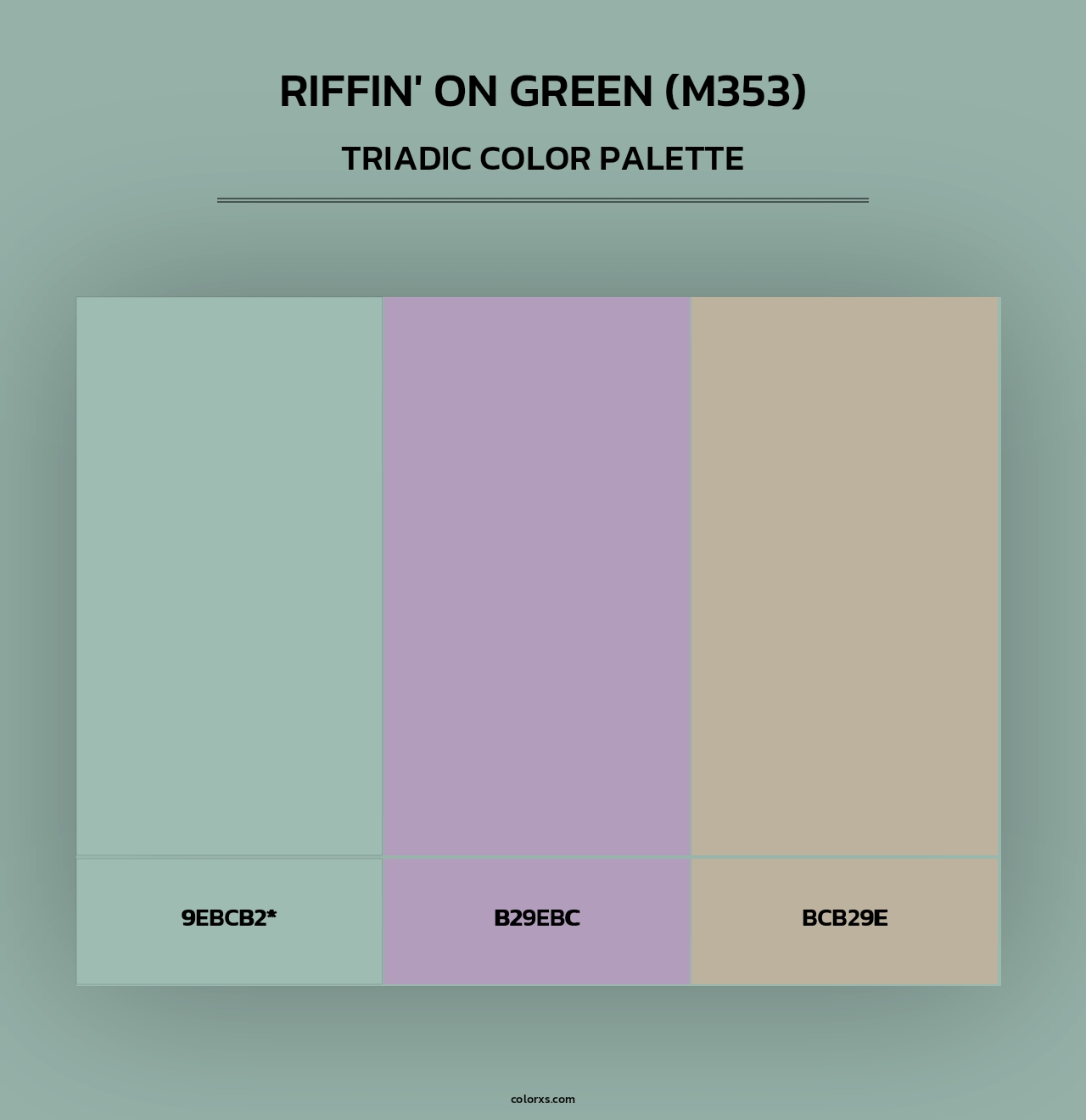 Riffin' on Green (M353) - Triadic Color Palette