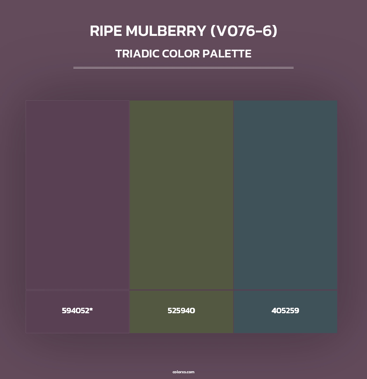 Ripe Mulberry (V076-6) - Triadic Color Palette
