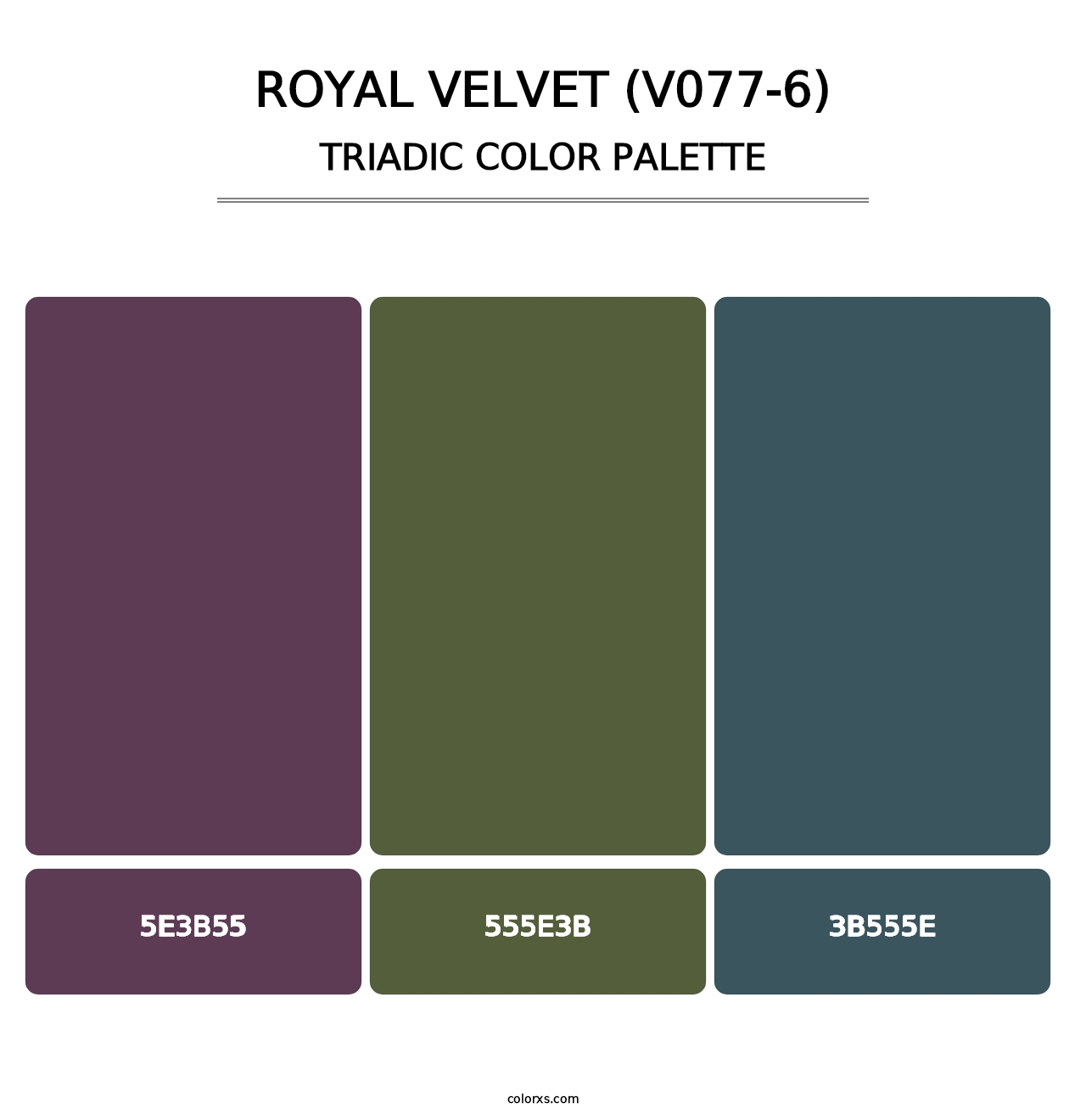 Royal Velvet (V077-6) - Triadic Color Palette