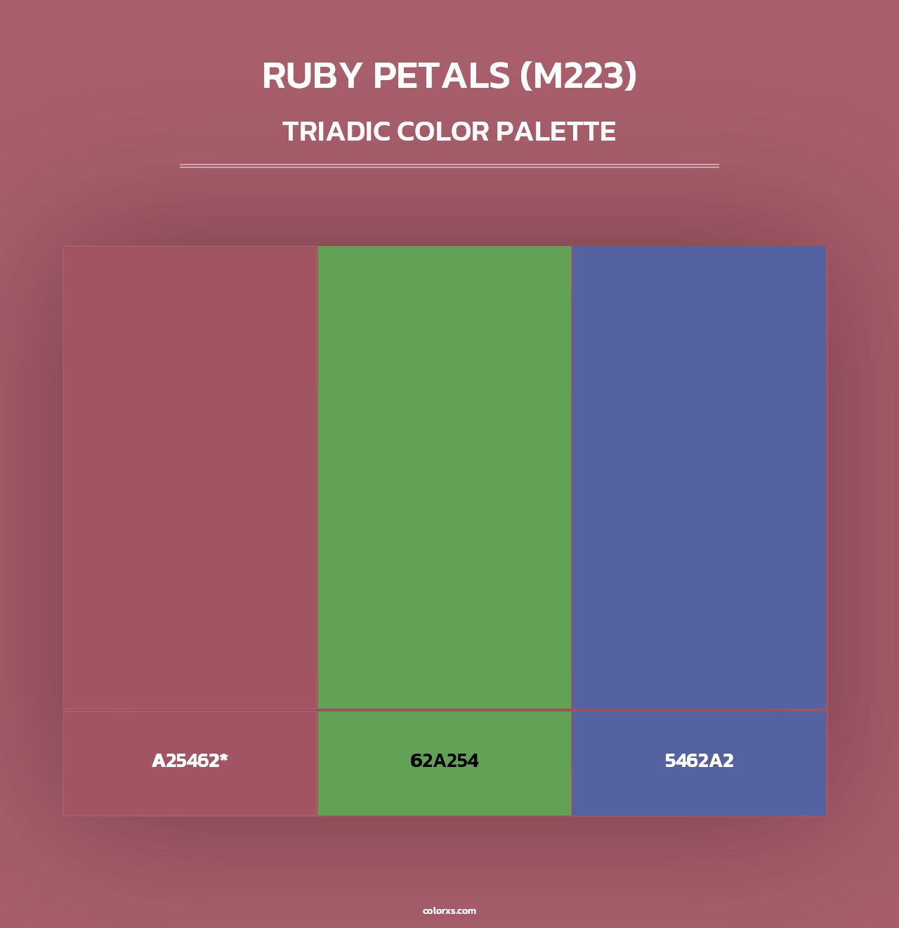 Ruby Petals (M223) - Triadic Color Palette