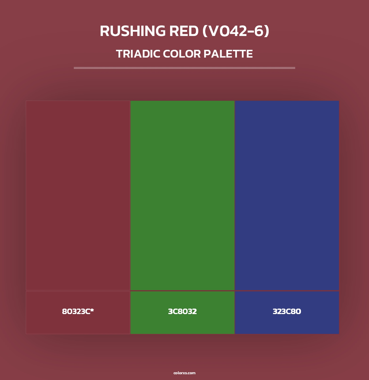 Rushing Red (V042-6) - Triadic Color Palette