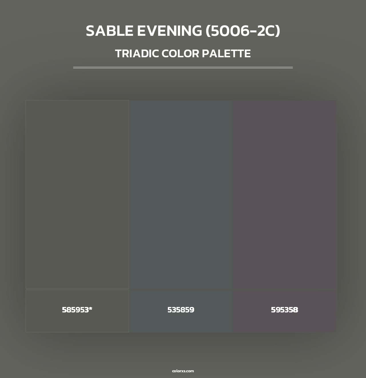 Sable Evening (5006-2C) - Triadic Color Palette
