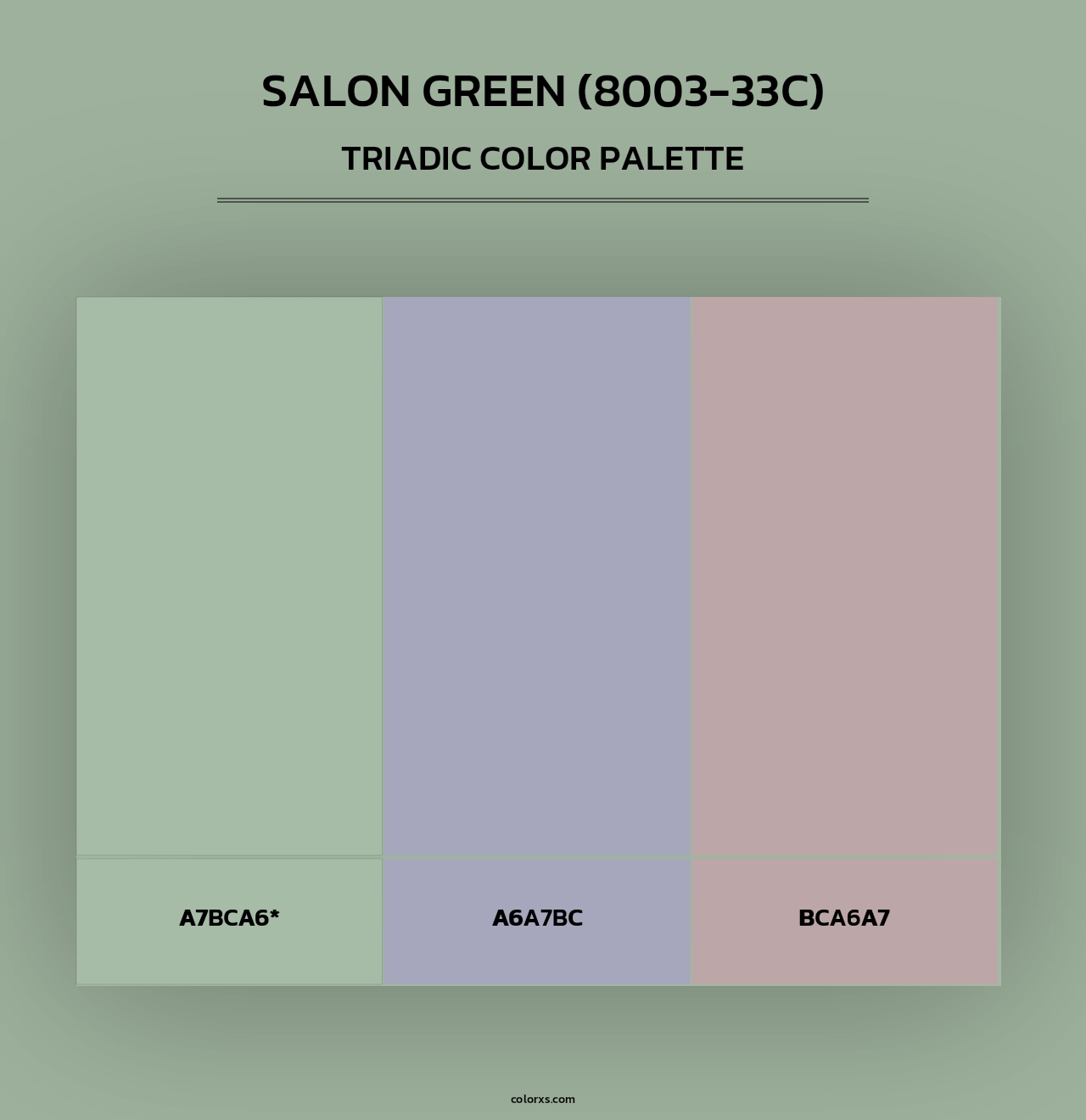 Salon Green (8003-33C) - Triadic Color Palette