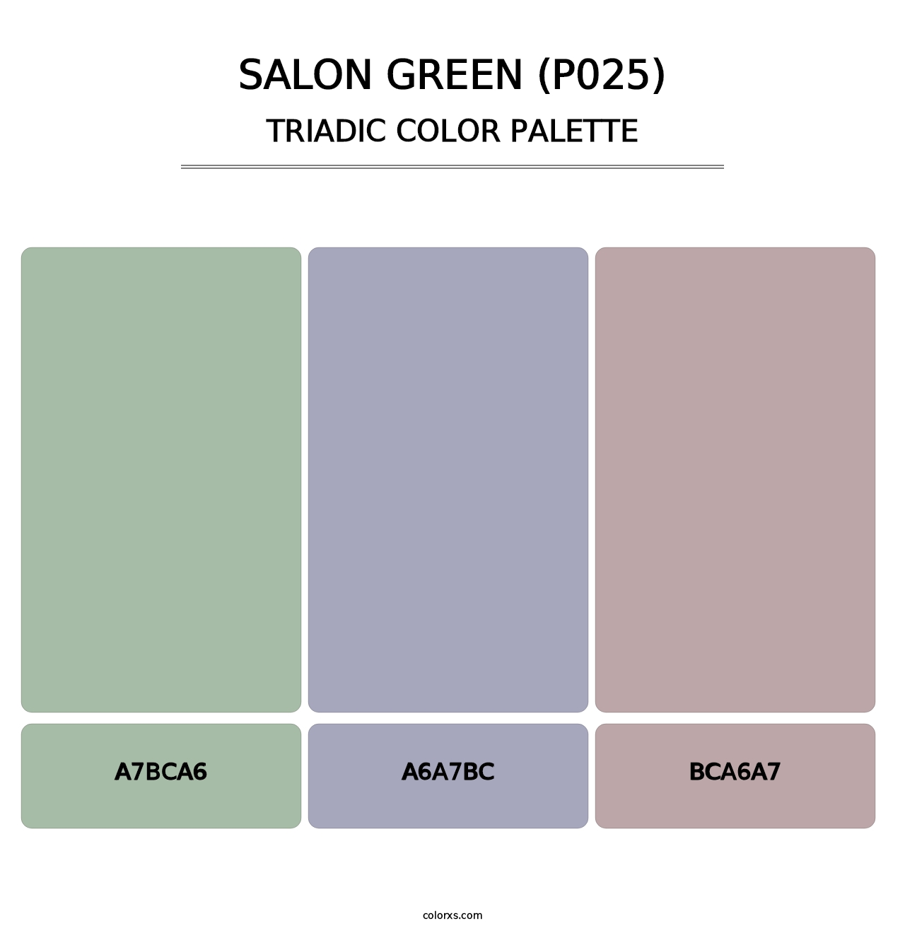 Salon Green (P025) - Triadic Color Palette