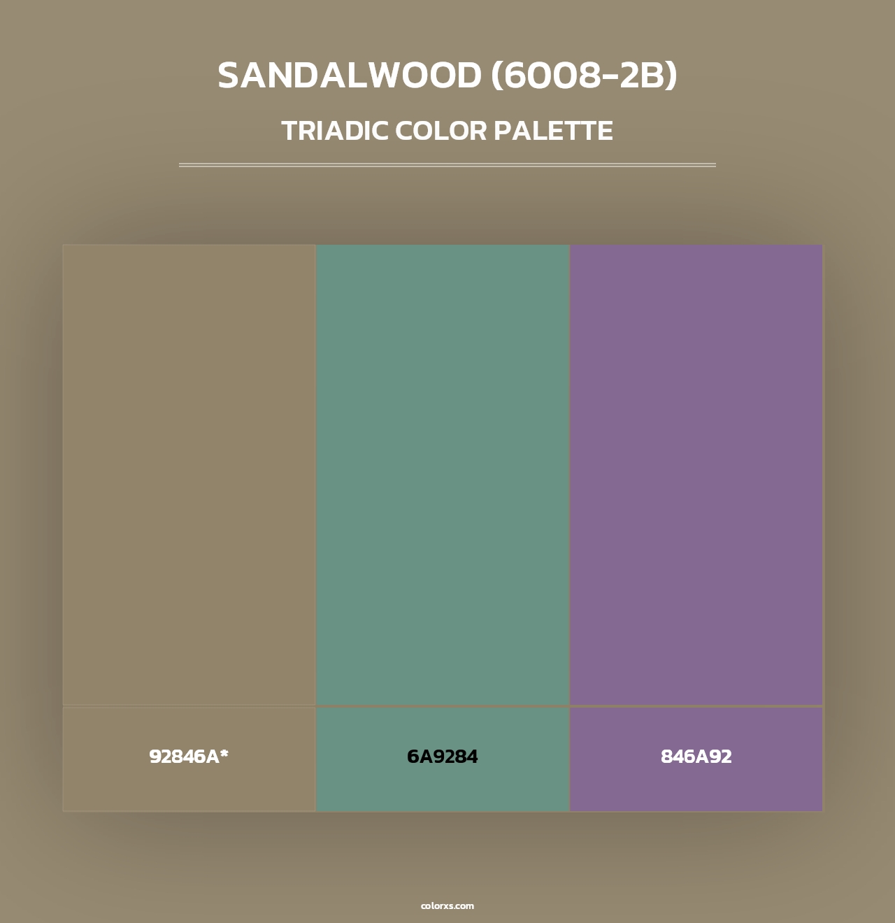 Sandalwood (6008-2B) - Triadic Color Palette