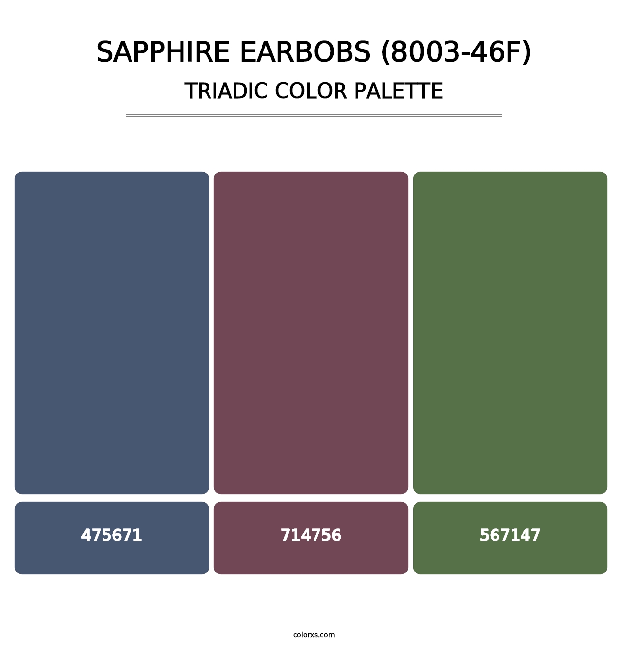 Sapphire Earbobs (8003-46F) - Triadic Color Palette