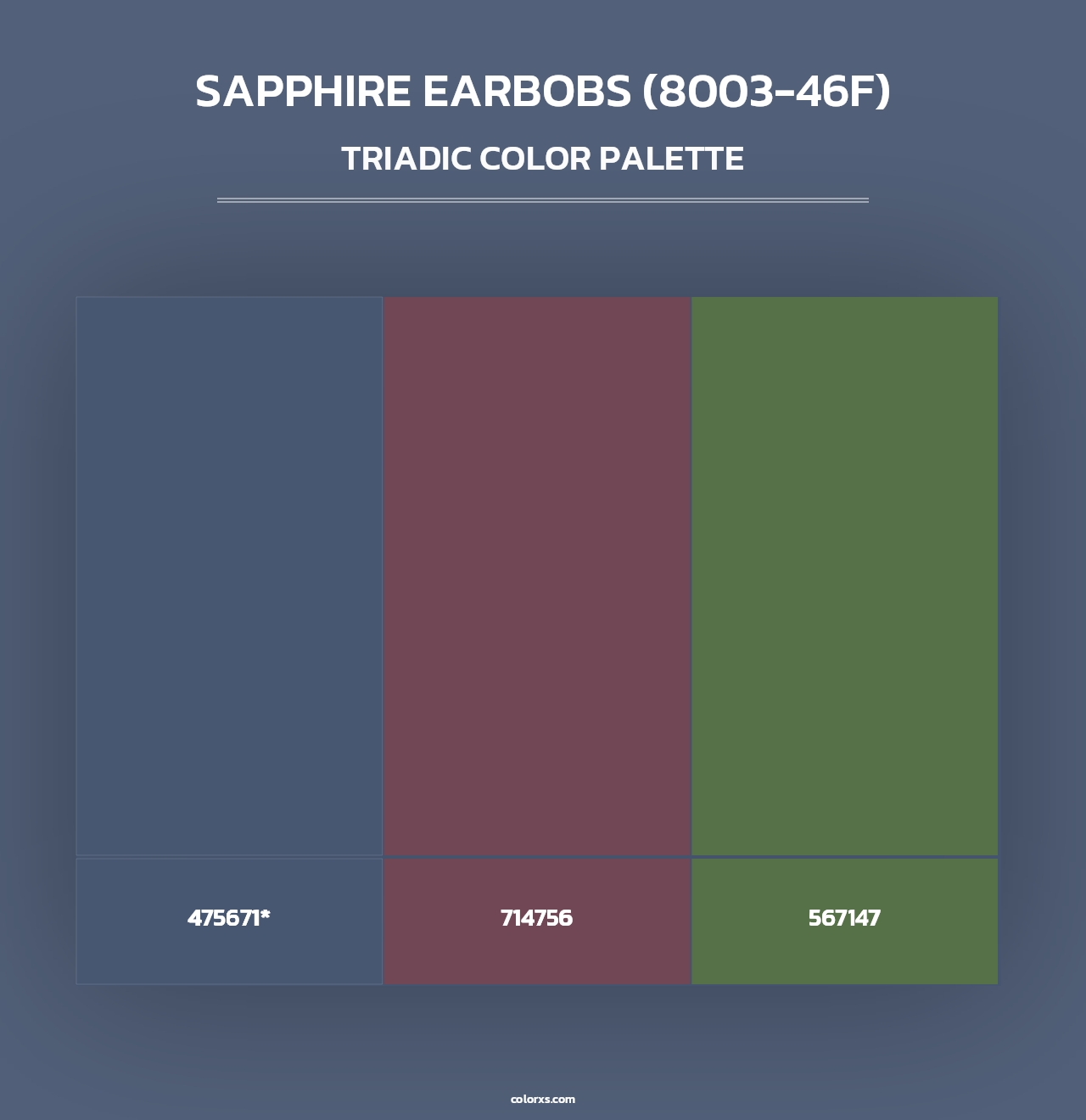 Sapphire Earbobs (8003-46F) - Triadic Color Palette