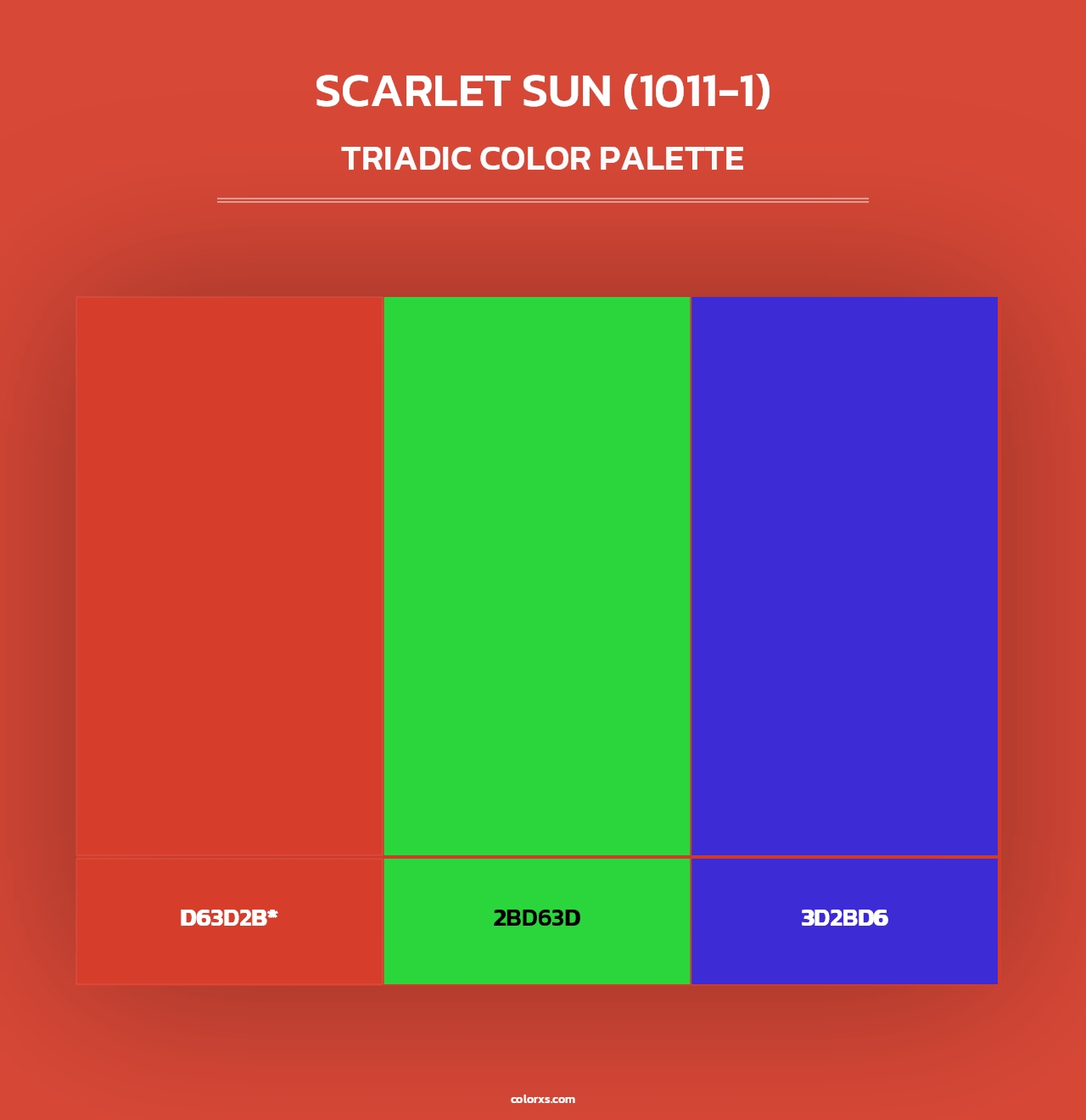 Scarlet Sun (1011-1) - Triadic Color Palette