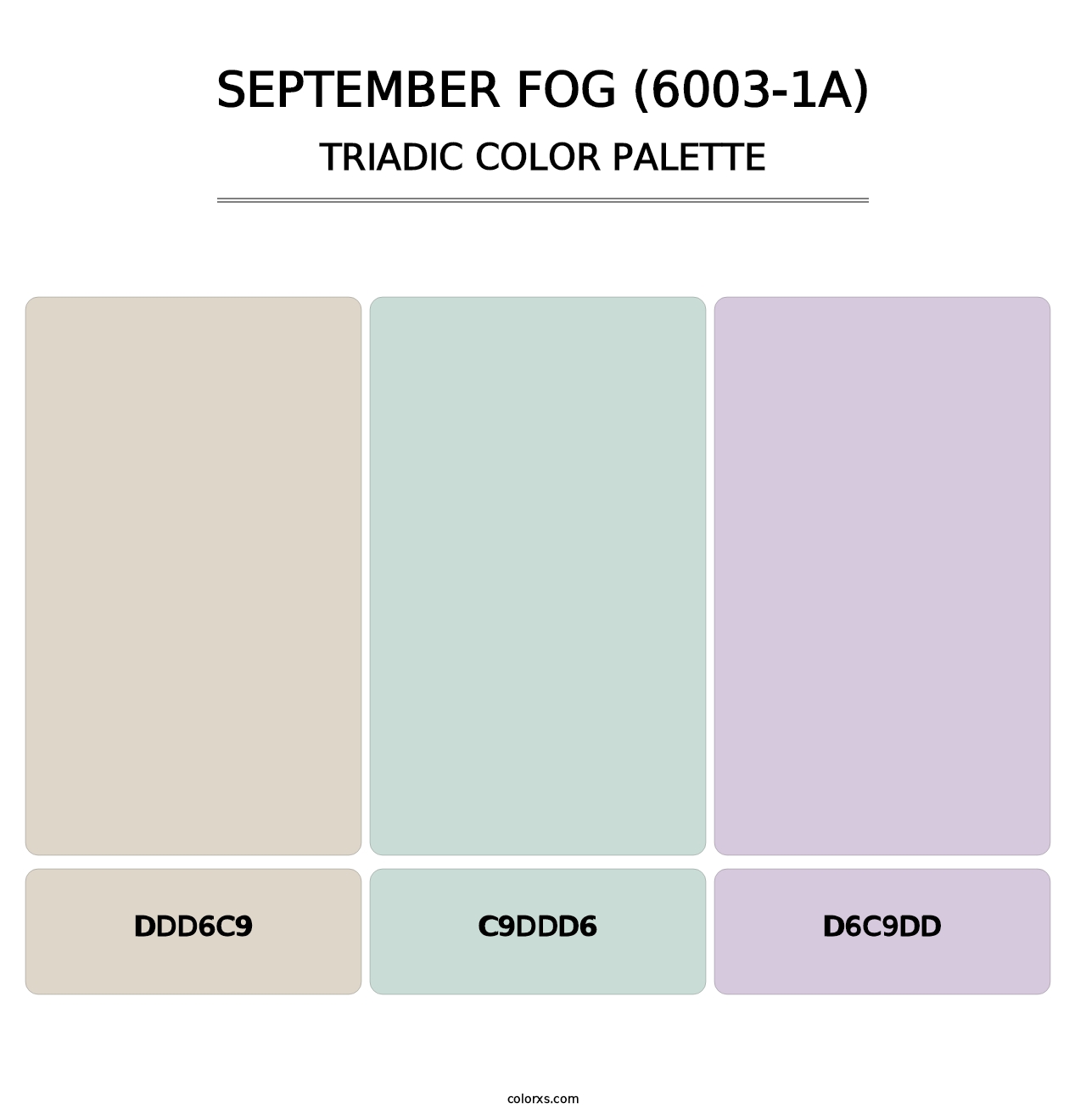 September Fog (6003-1A) - Triadic Color Palette