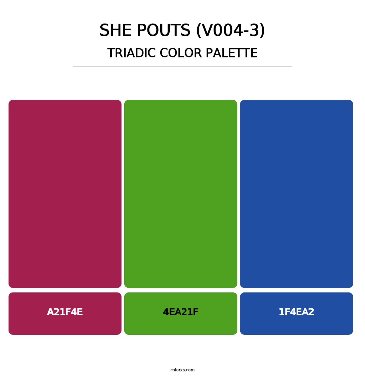 She Pouts (V004-3) - Triadic Color Palette