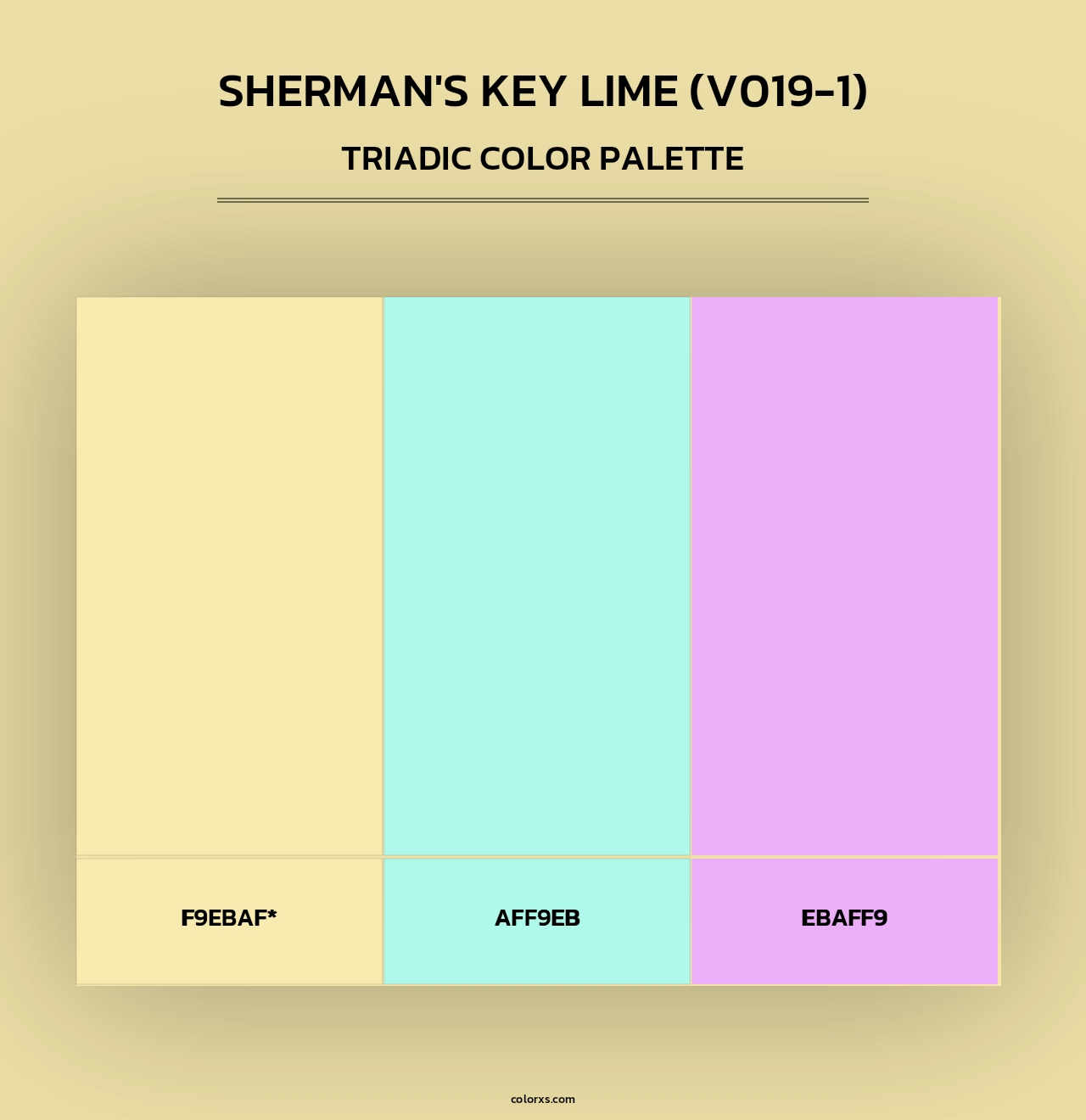 Sherman's Key Lime (V019-1) - Triadic Color Palette