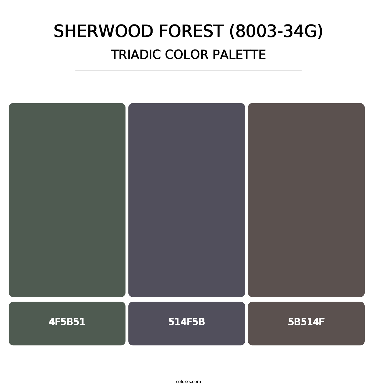 Sherwood Forest (8003-34G) - Triadic Color Palette