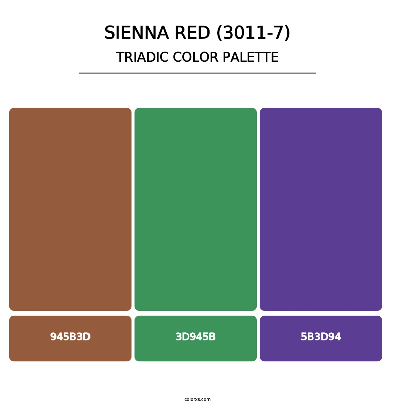 Sienna Red (3011-7) - Triadic Color Palette