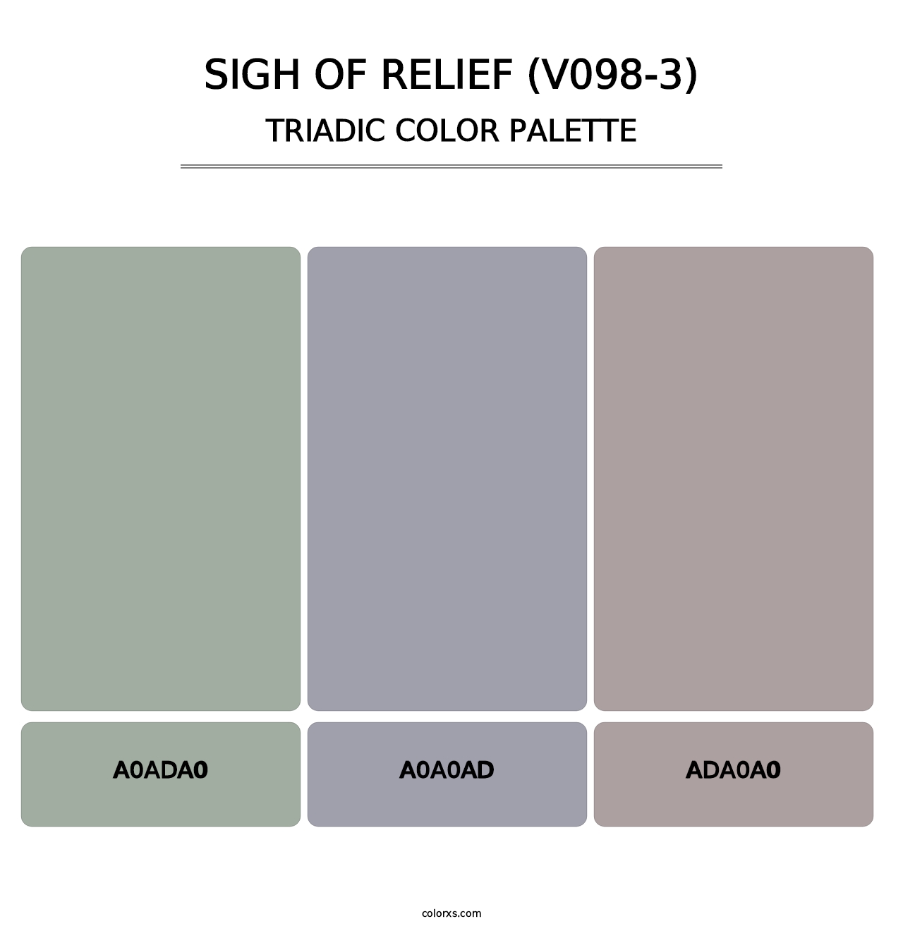 Sigh of Relief (V098-3) - Triadic Color Palette