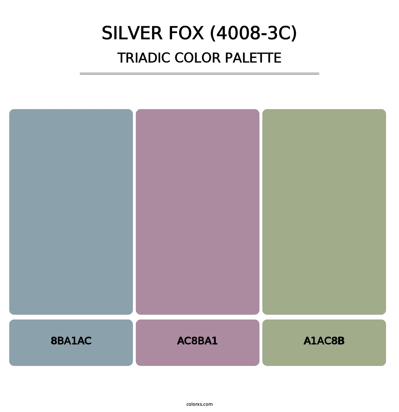 Silver Fox (4008-3C) - Triadic Color Palette