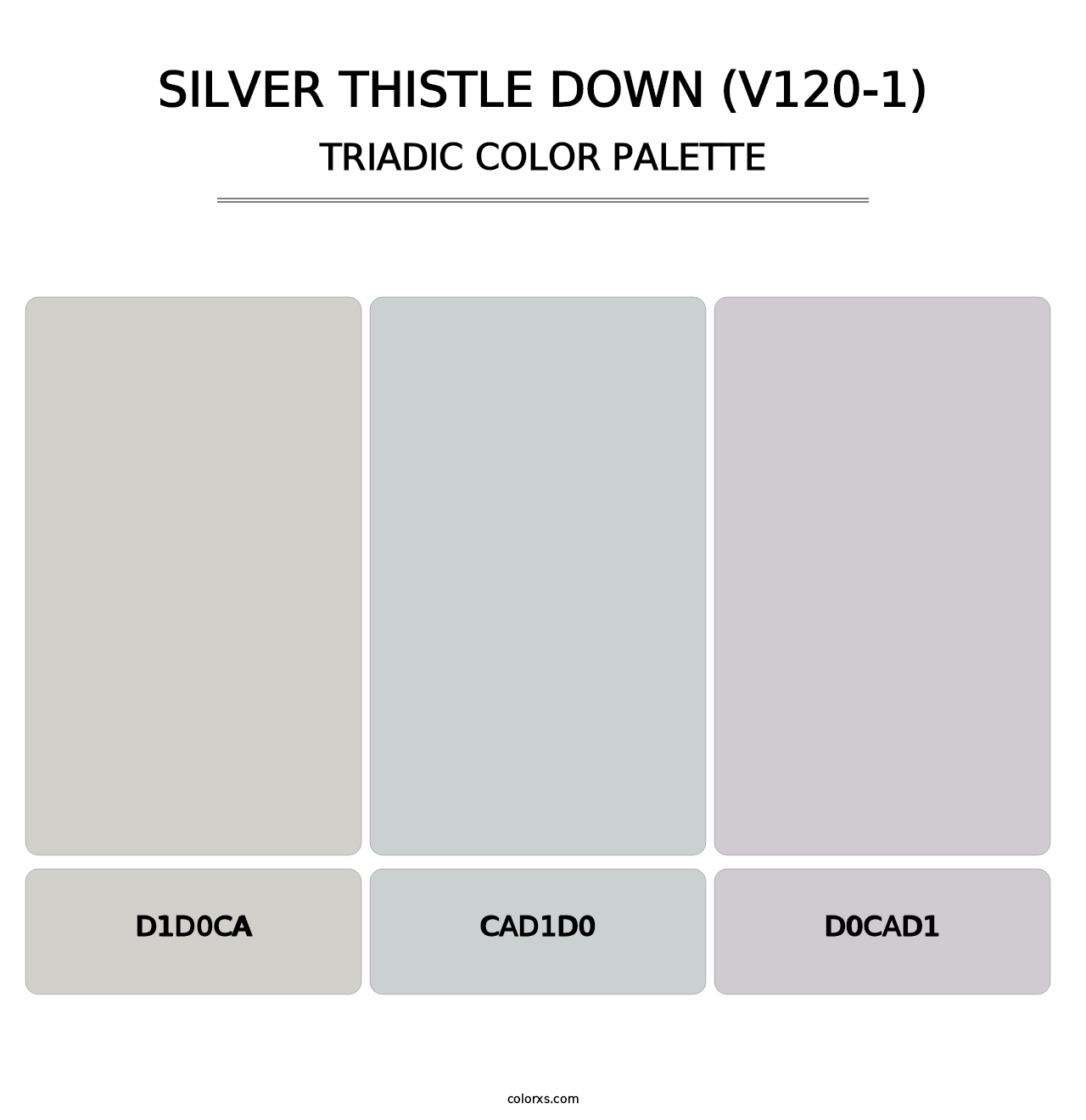 Silver Thistle Down (V120-1) - Triadic Color Palette