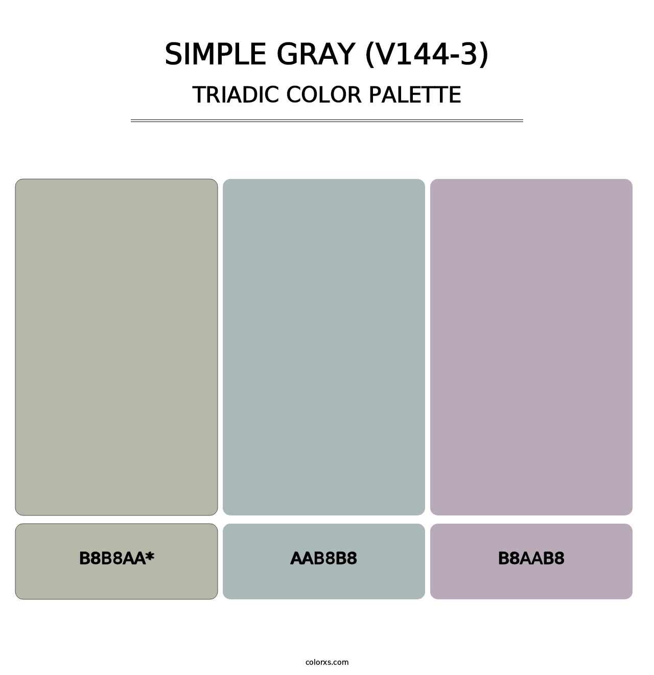 Simple Gray (V144-3) - Triadic Color Palette