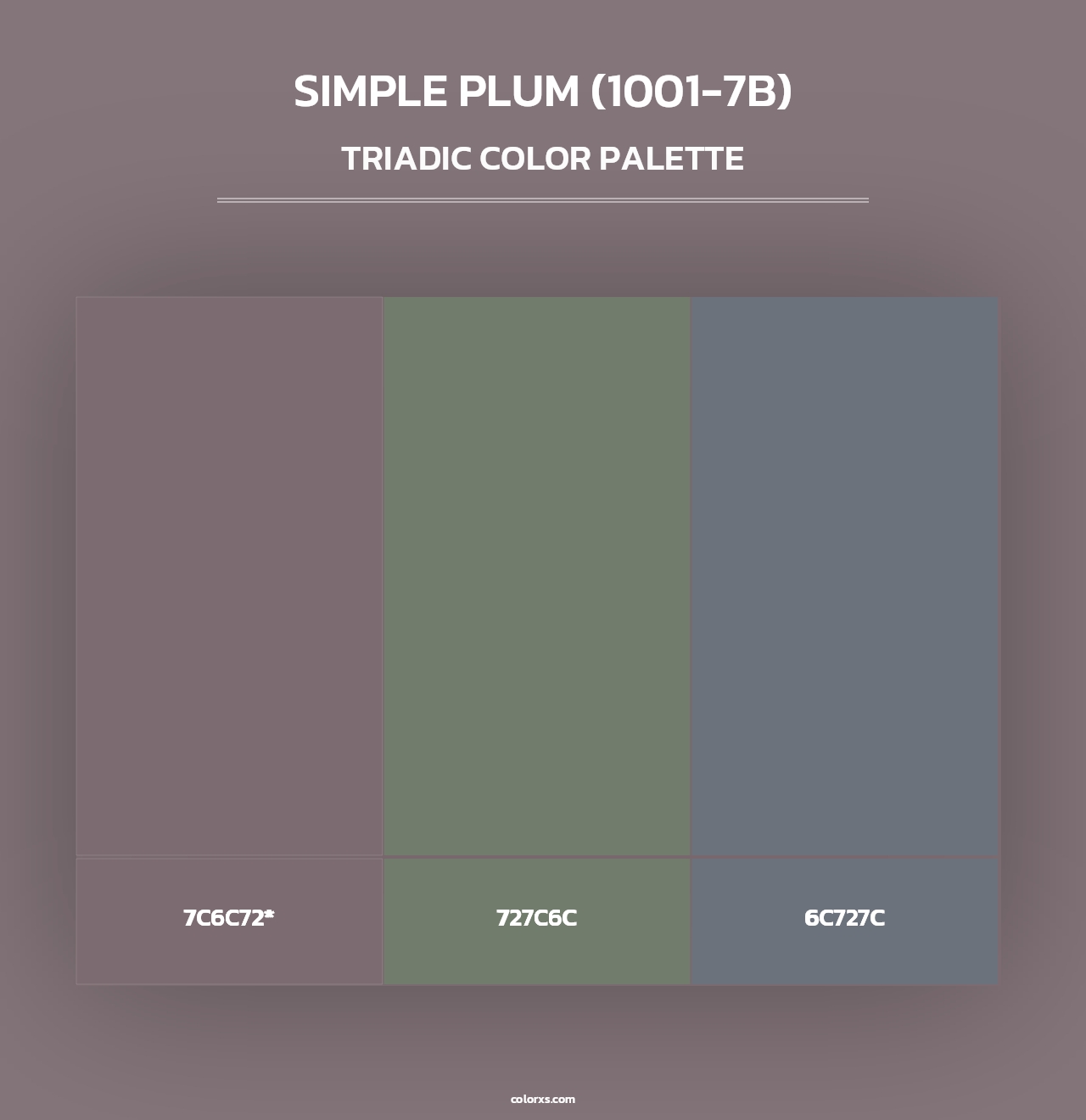 Simple Plum (1001-7B) - Triadic Color Palette