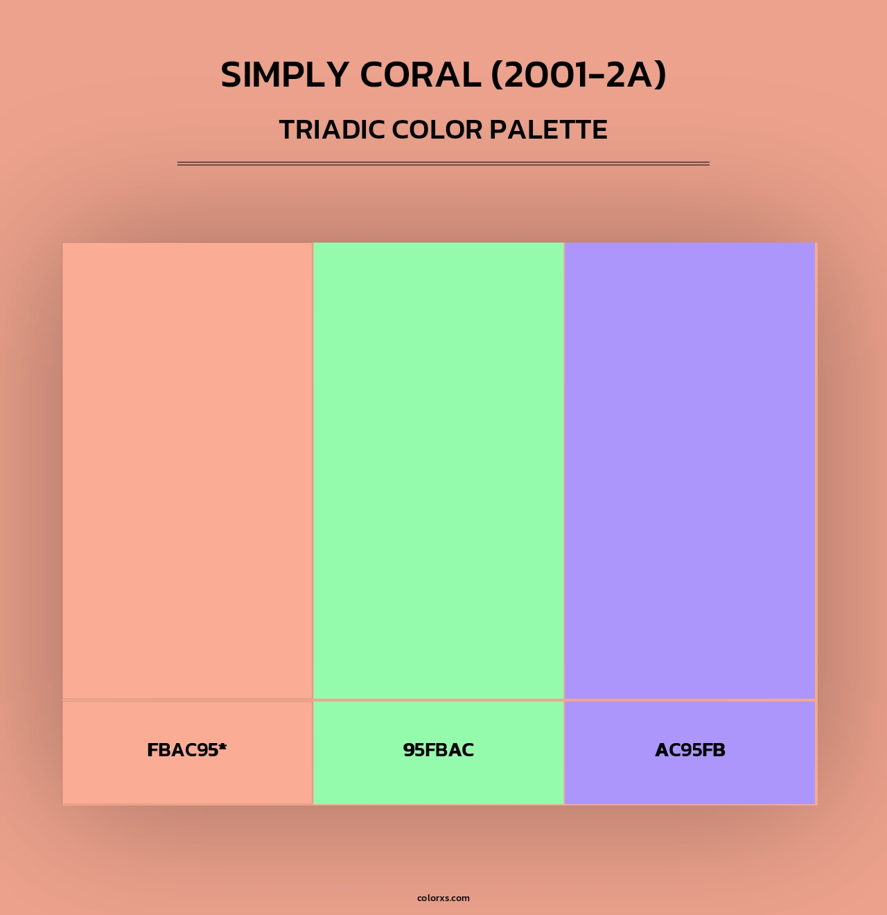 Simply Coral (2001-2A) - Triadic Color Palette