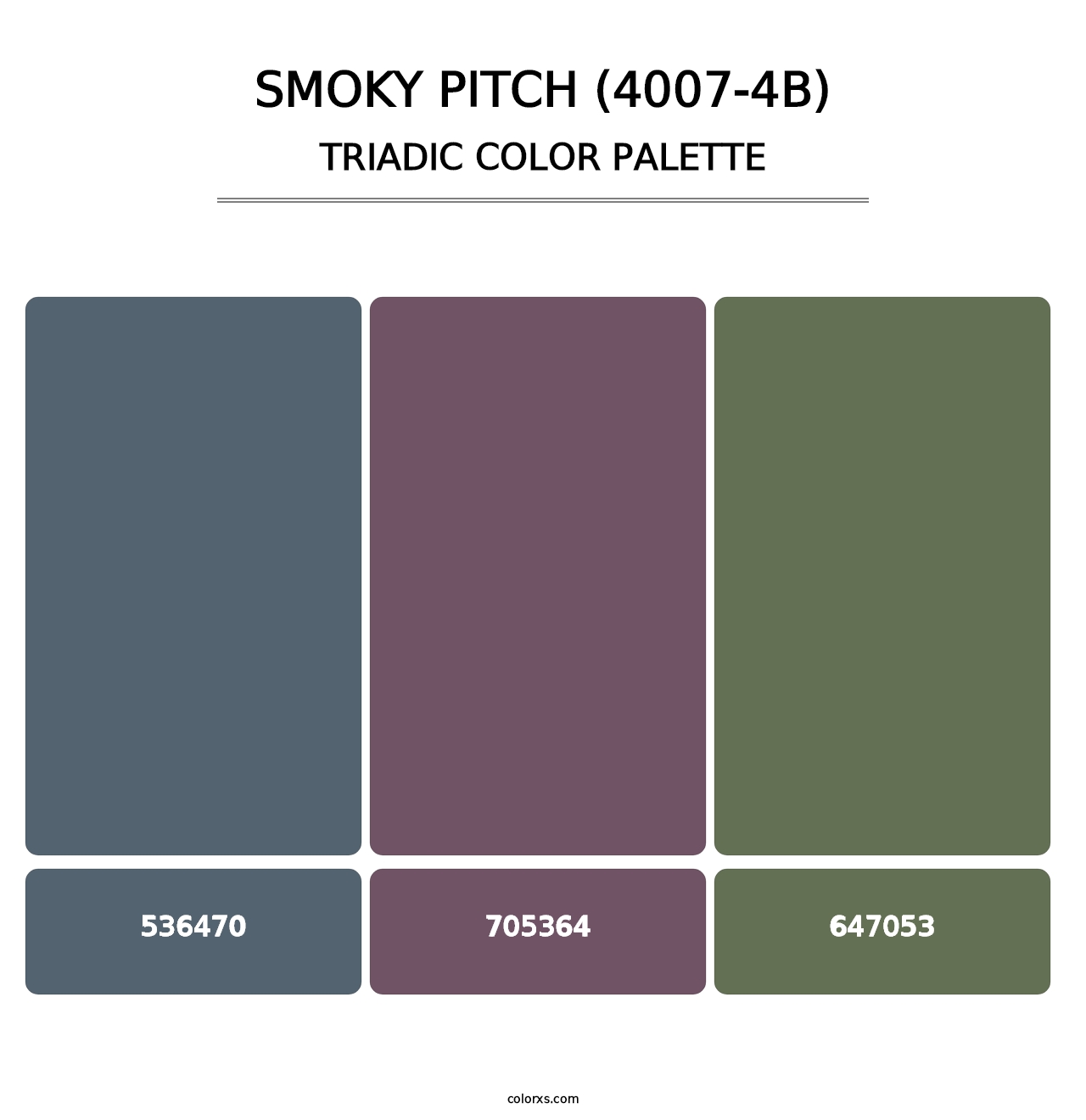 Smoky Pitch (4007-4B) - Triadic Color Palette