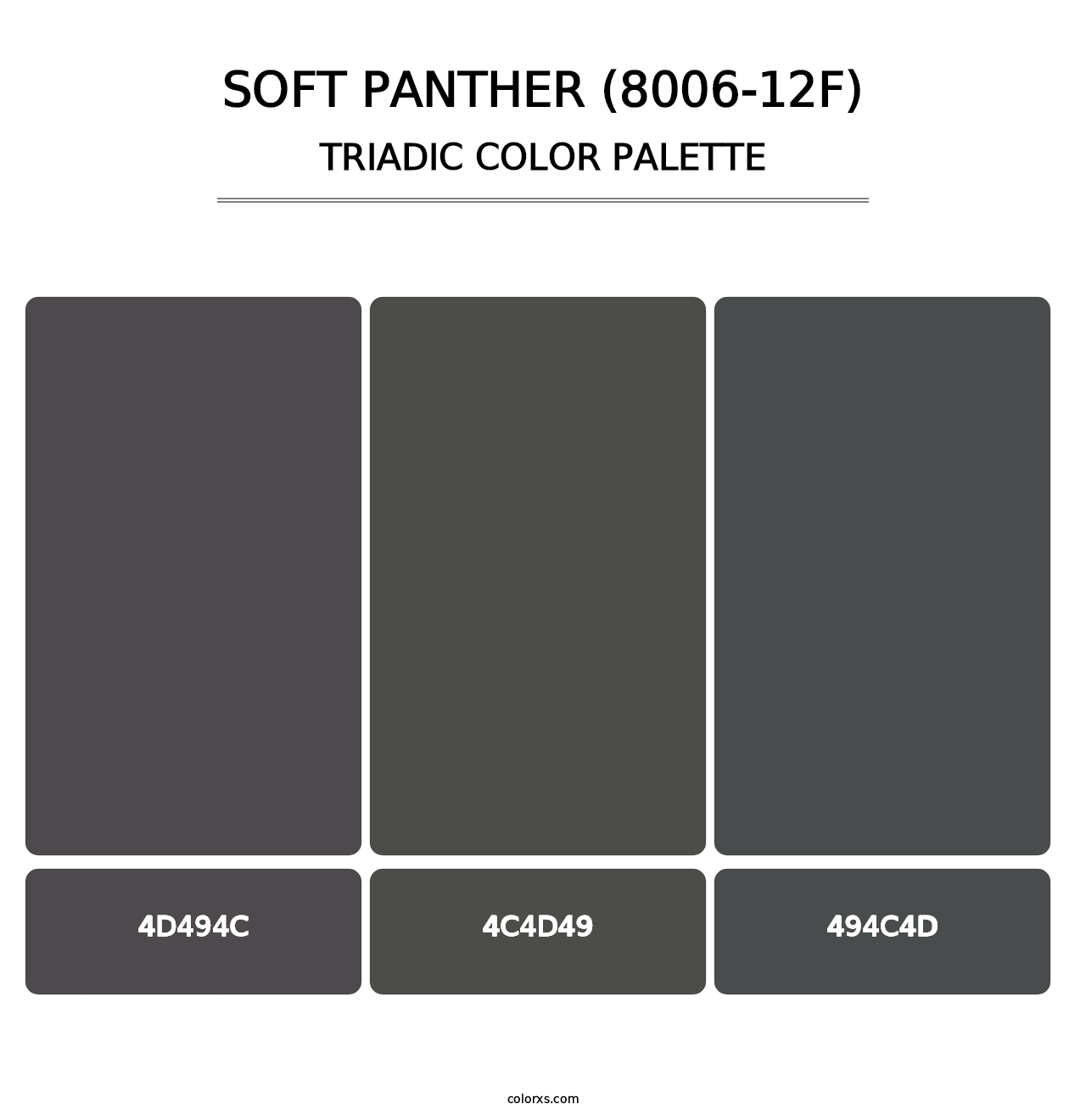 Soft Panther (8006-12F) - Triadic Color Palette