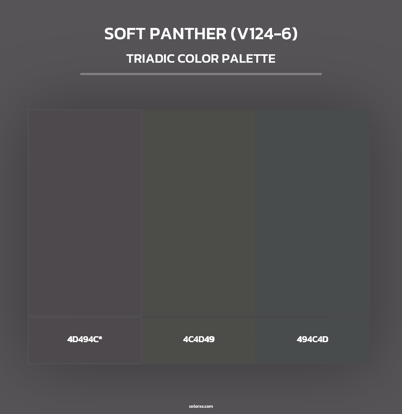 Soft Panther (V124-6) - Triadic Color Palette