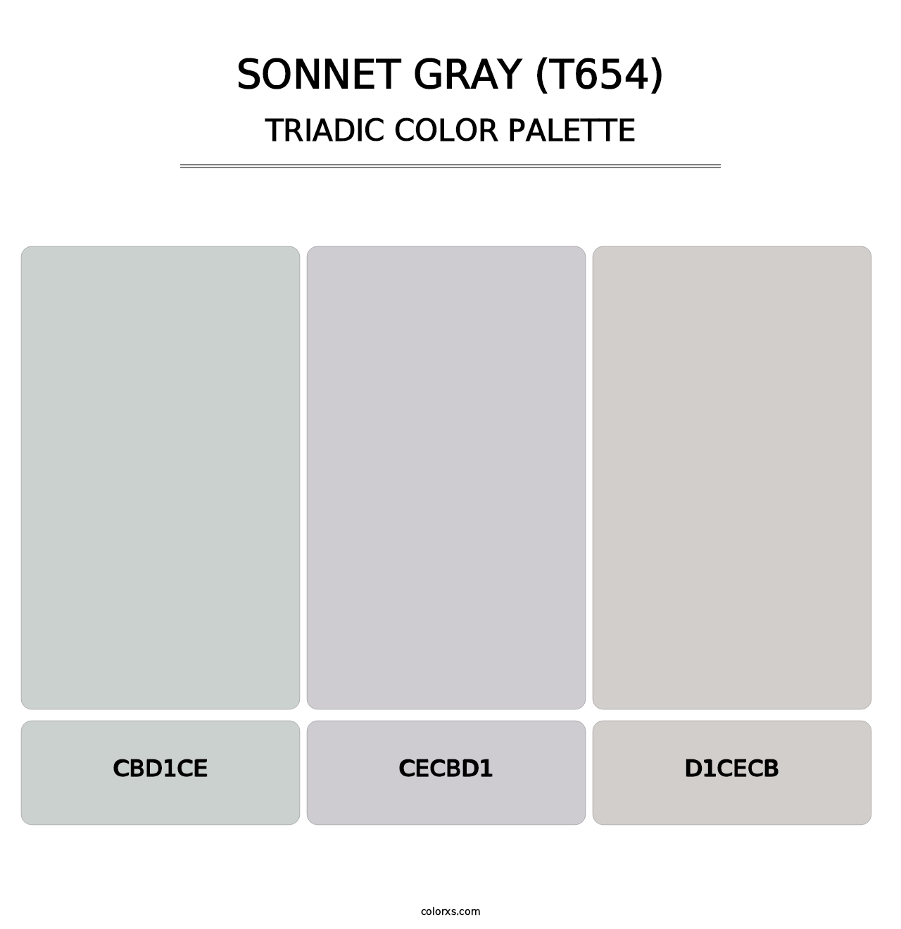 Sonnet Gray (T654) - Triadic Color Palette