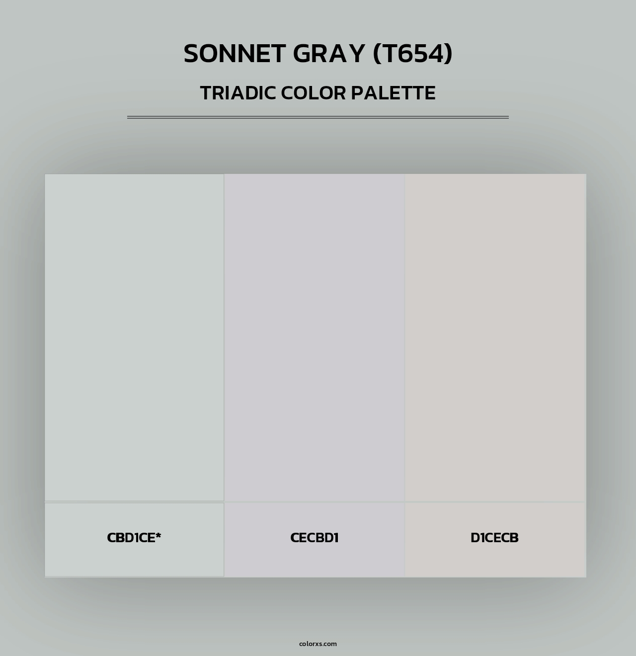 Sonnet Gray (T654) - Triadic Color Palette