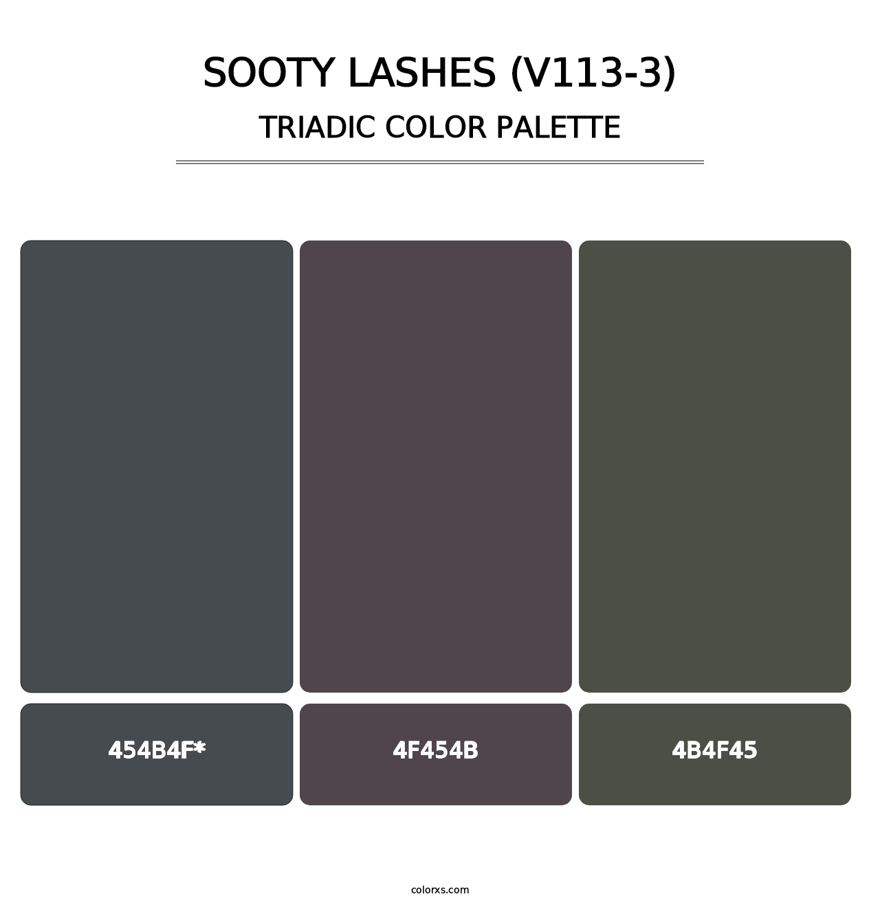 Sooty Lashes (V113-3) - Triadic Color Palette