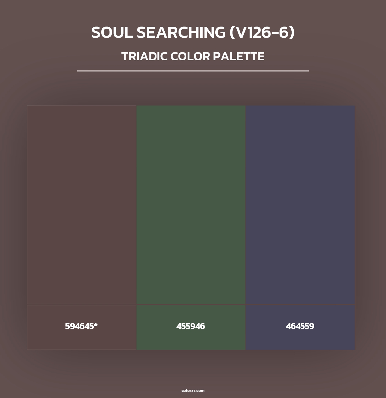 Soul Searching (V126-6) - Triadic Color Palette