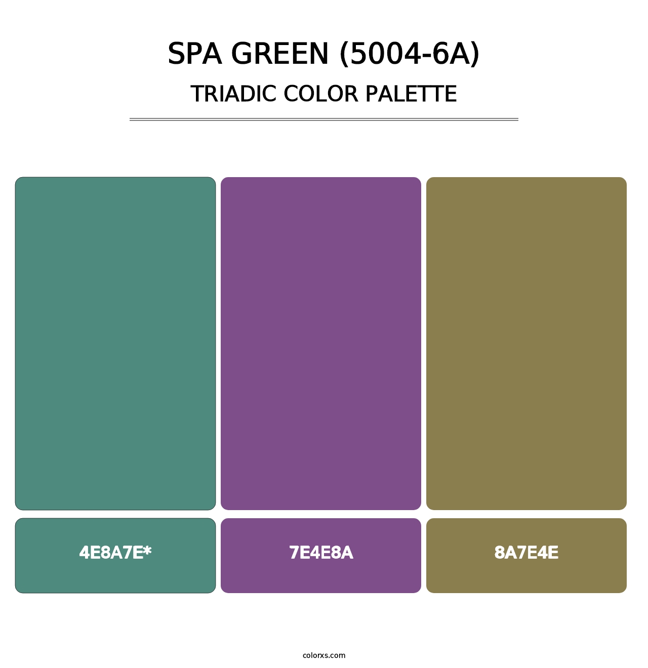 Spa Green (5004-6A) - Triadic Color Palette
