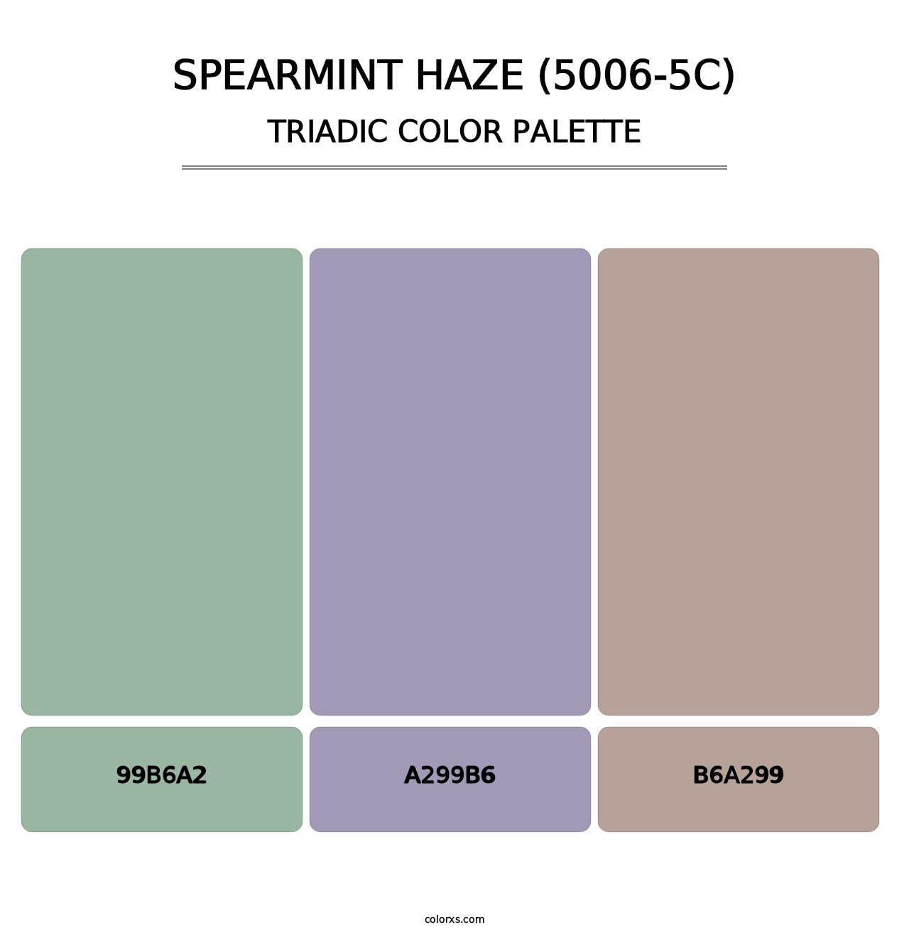 Spearmint Haze (5006-5C) - Triadic Color Palette