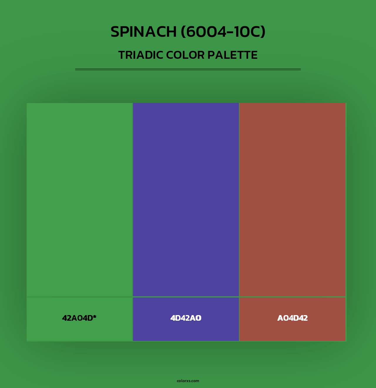 Spinach (6004-10C) - Triadic Color Palette