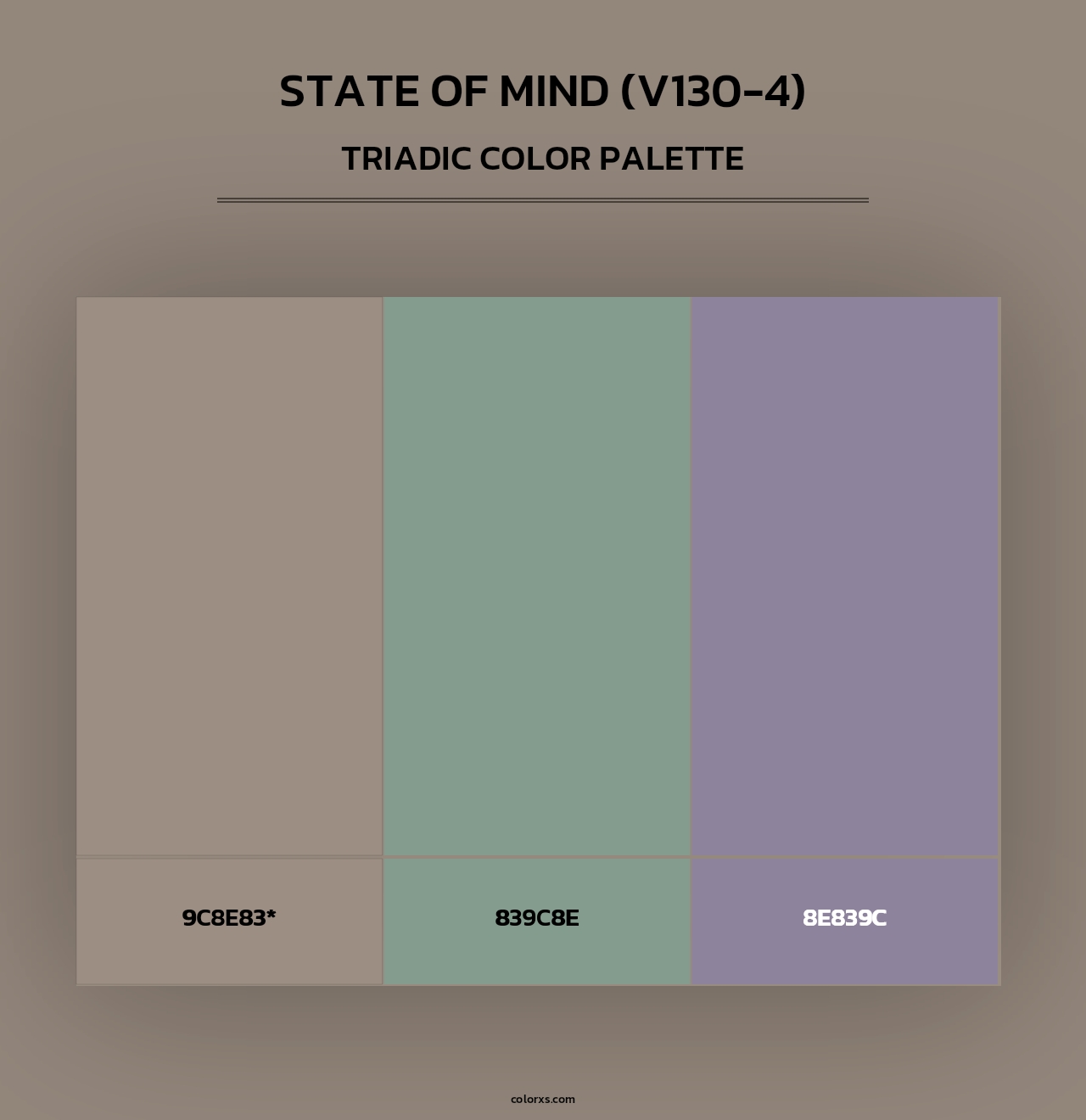 State of Mind (V130-4) - Triadic Color Palette