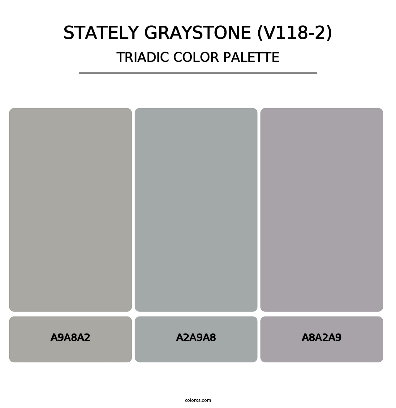 Stately Graystone (V118-2) - Triadic Color Palette