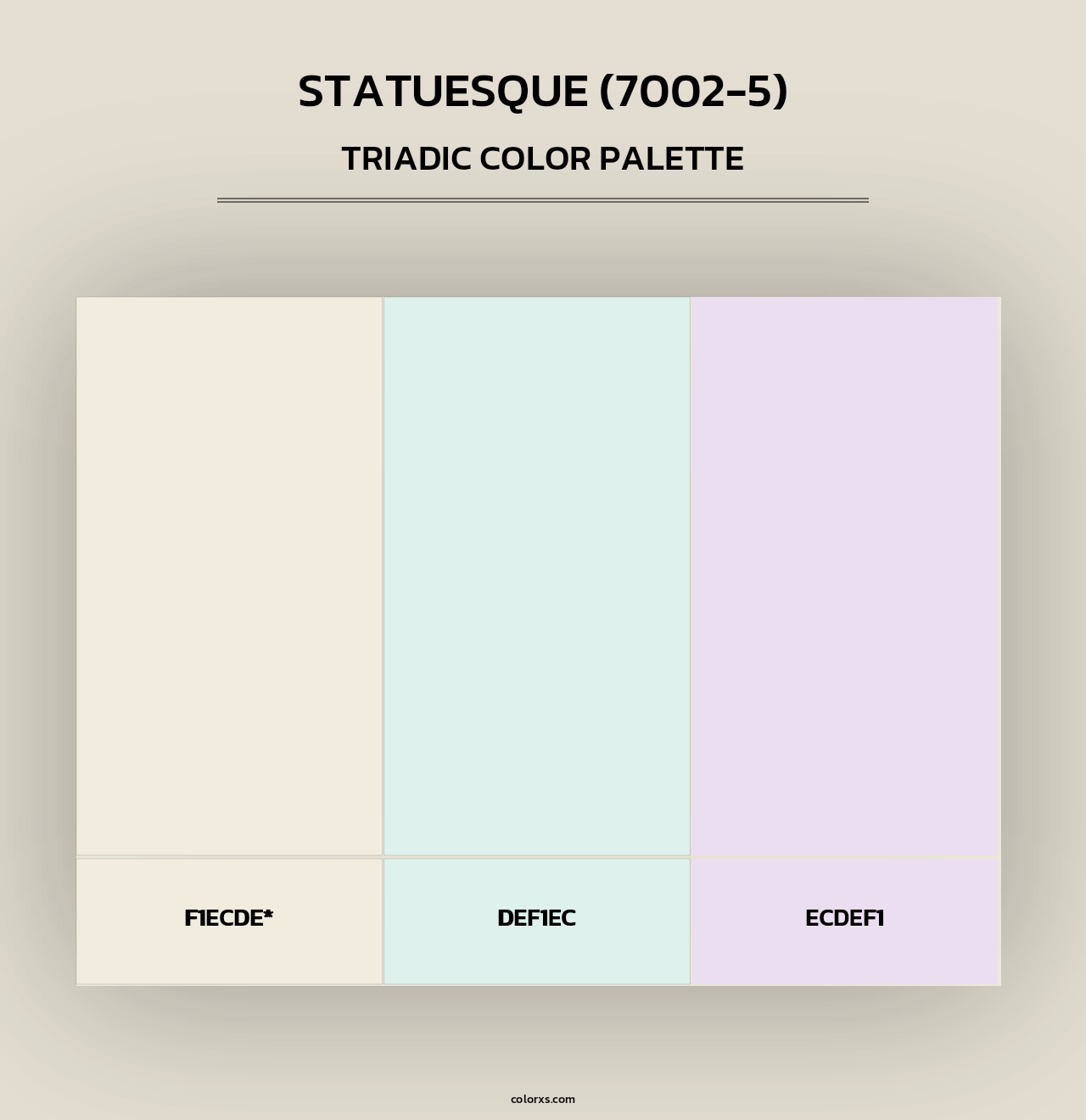 Statuesque (7002-5) - Triadic Color Palette